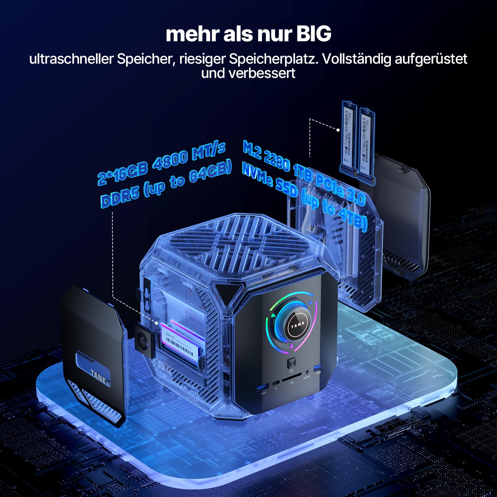 ACEMAGIC Tank03 Mini Gaming PC, I9-12900H , RTX3070M Graphics Mini