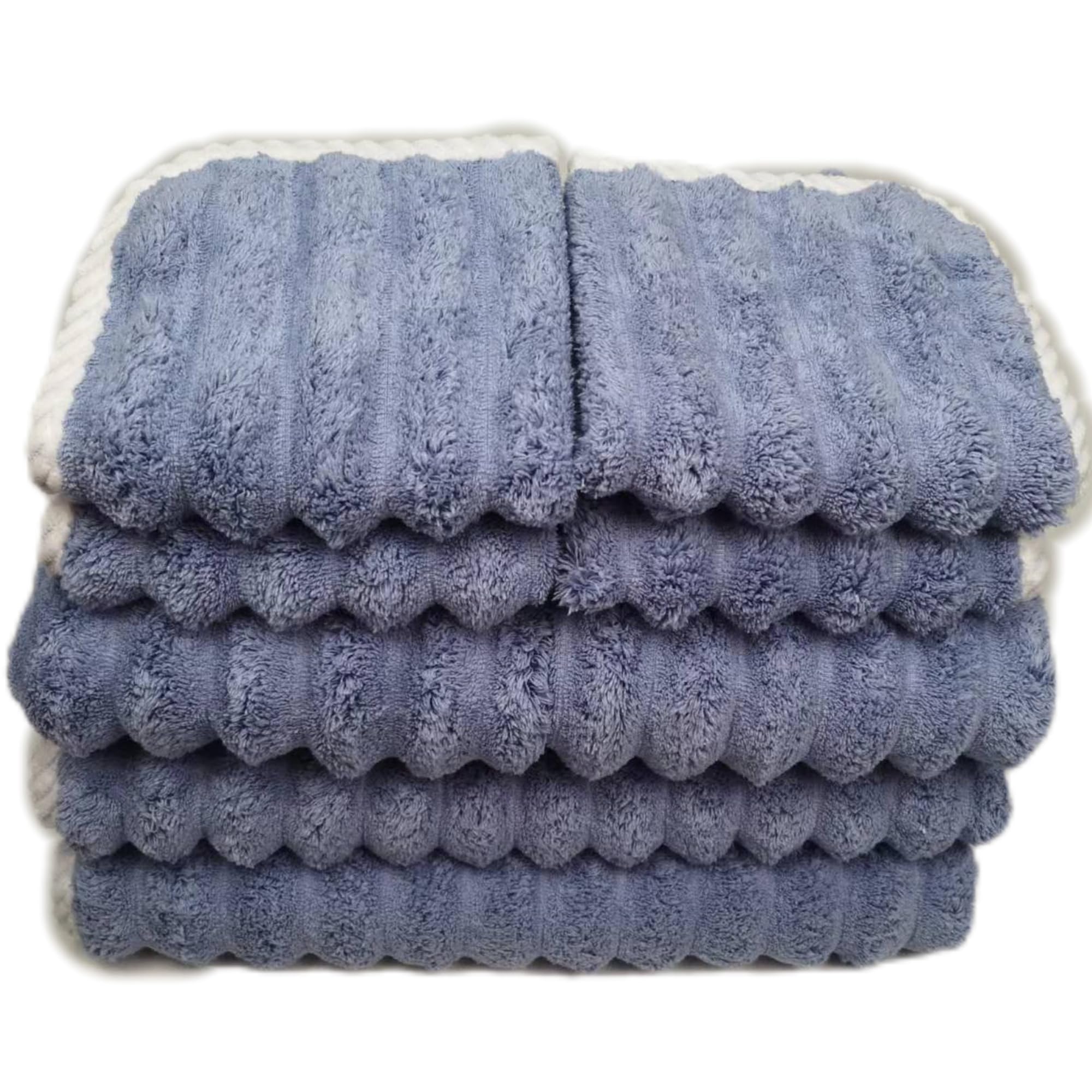 Soft Bath Towels Set, Microfiber Ribbed Oversized Bath Towels Extra Large for Bathroom Home, Hotel, Spa, Beach, Pool