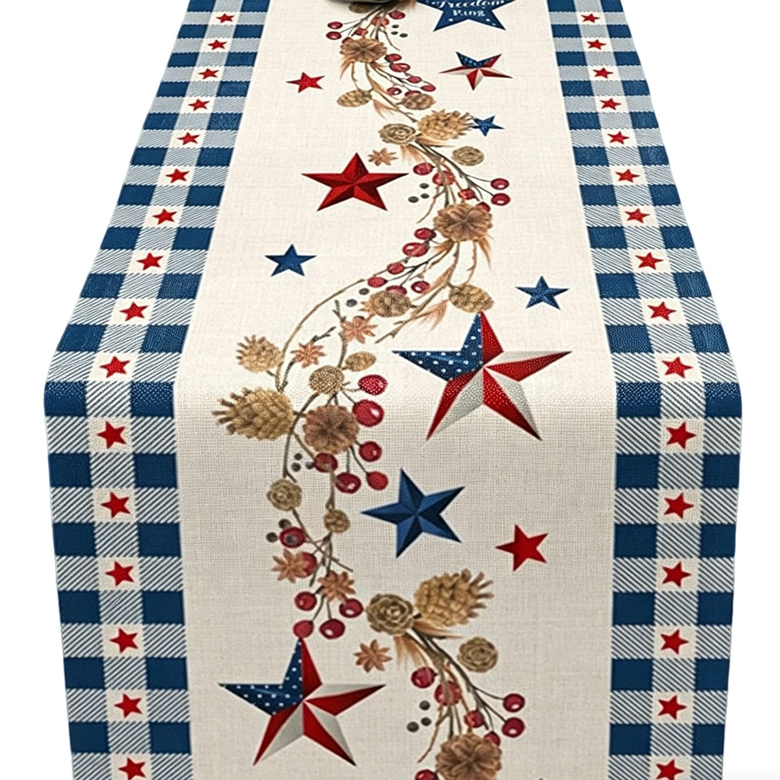 Piceioep Table Runner America Independences Day Patriotic Tablecloth 4Th of July Kitchen Holiday Parties Celebration Decors Holiday Themed Table Runner