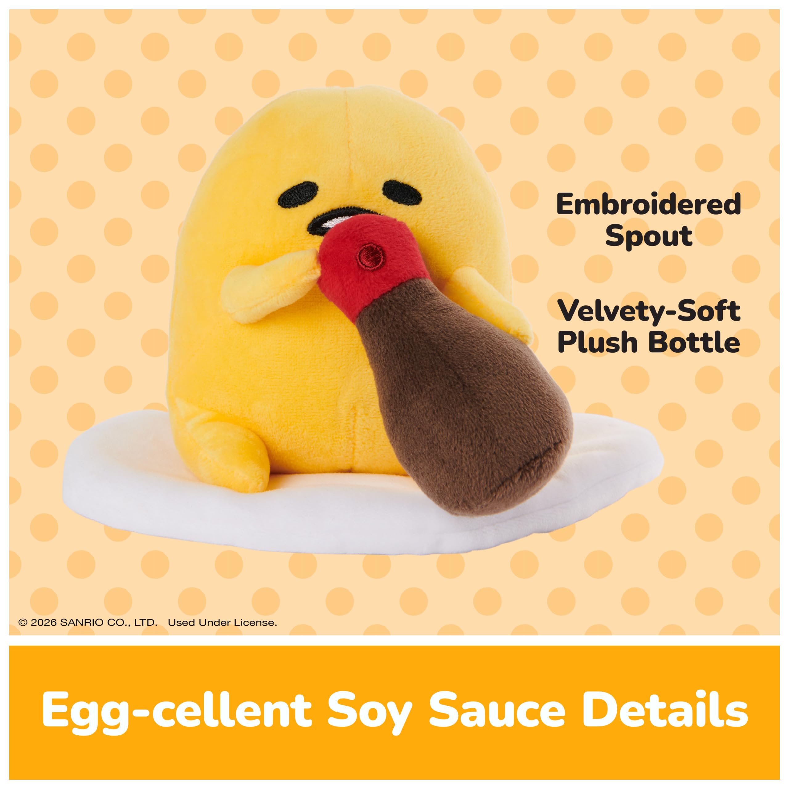 GUND Salsa de soja Gudetama de felpa de 5 pulgadas