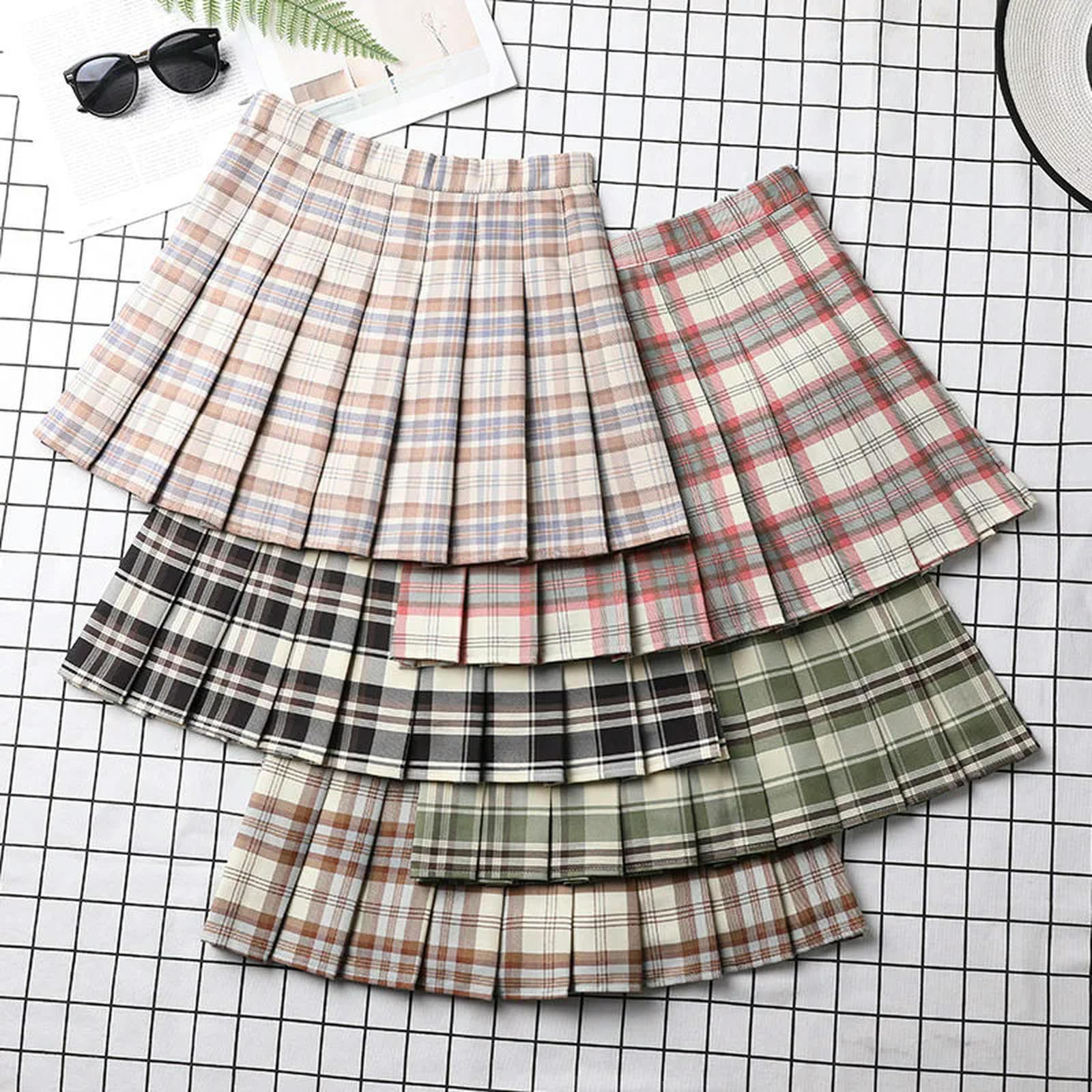 Czarna spódnica plisowana spódnica letnia odzież damska wiosna moda styl preppy styl uczennica mundurek trapezowy mini spódnice