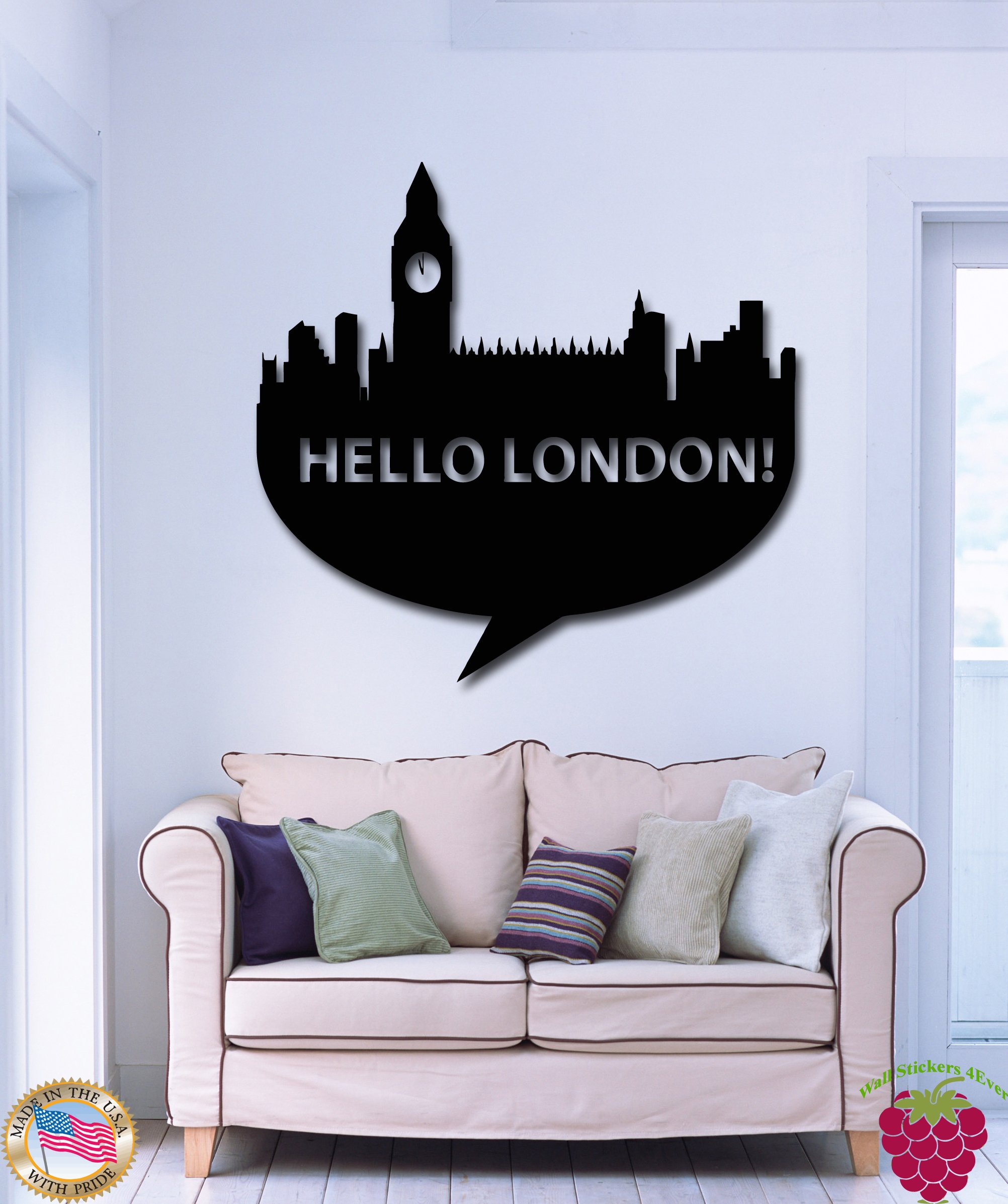 Wall Vinyl Stickers Hello London Great Britain Cool Decor For Living Room z1749m