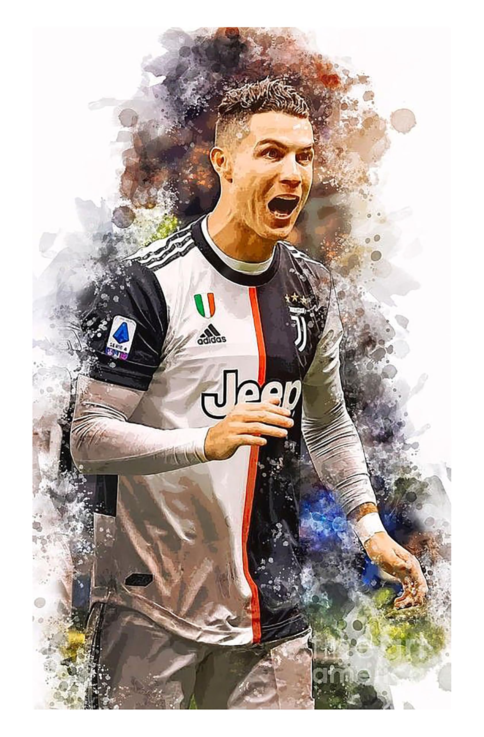 PCP Digital Football Super Star Soccer Legend Cristiano Ronaldo Paper (300GSM) Poster | Football Player Posters for Wall | Sports Motivational Poster | CR7 Wall Poster (12x18 inch,CR7 Poster2)