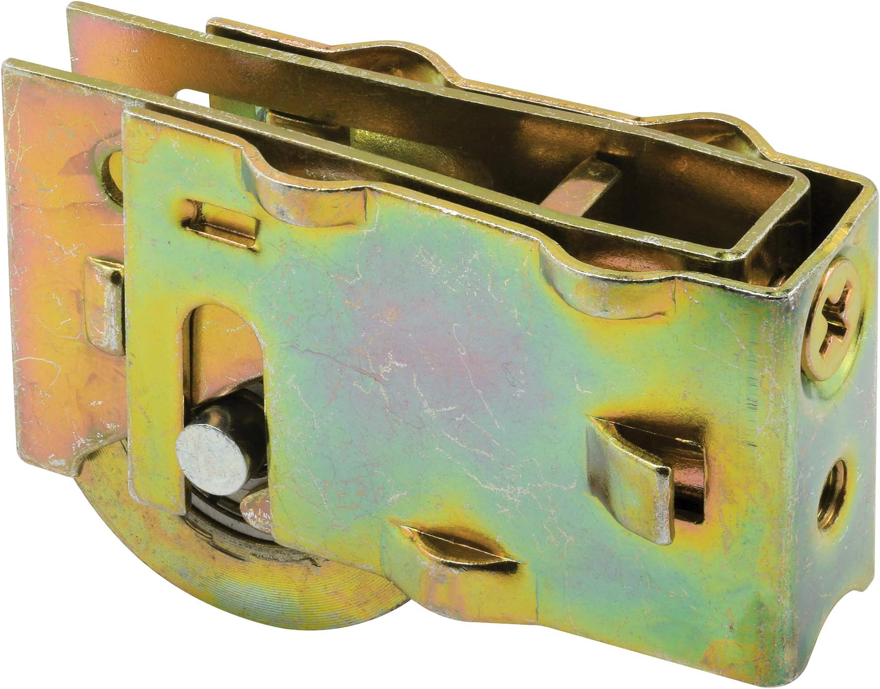 D 1688 1-1/4 In. Steel Ball Bearing Sliding Door Roller Assembly (Single Pack), Yellow zinc