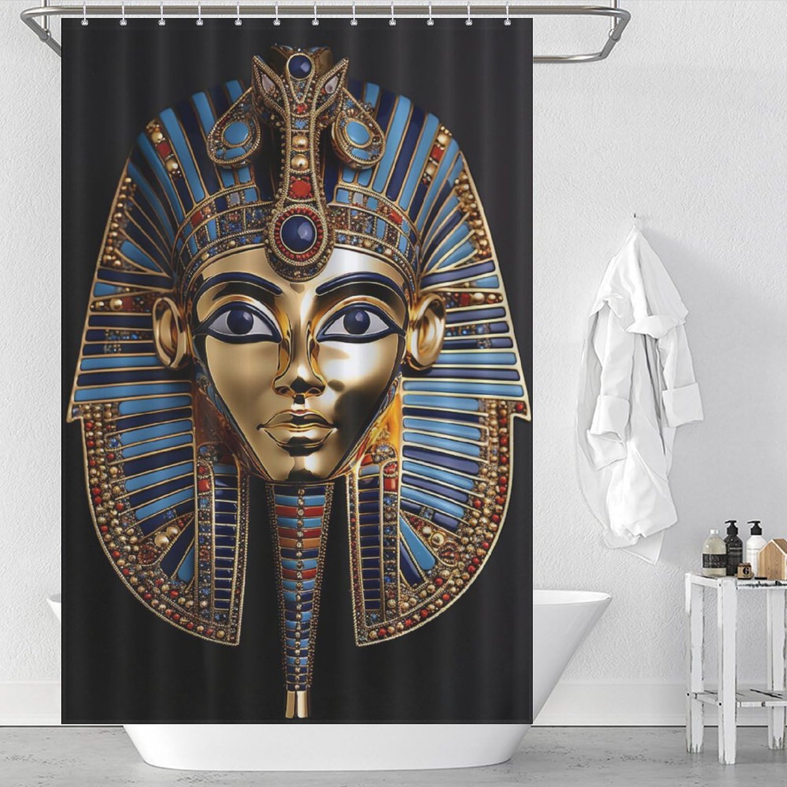 Rideau de douche mythologie égyptienne 122x183 cm en polyester imperméable