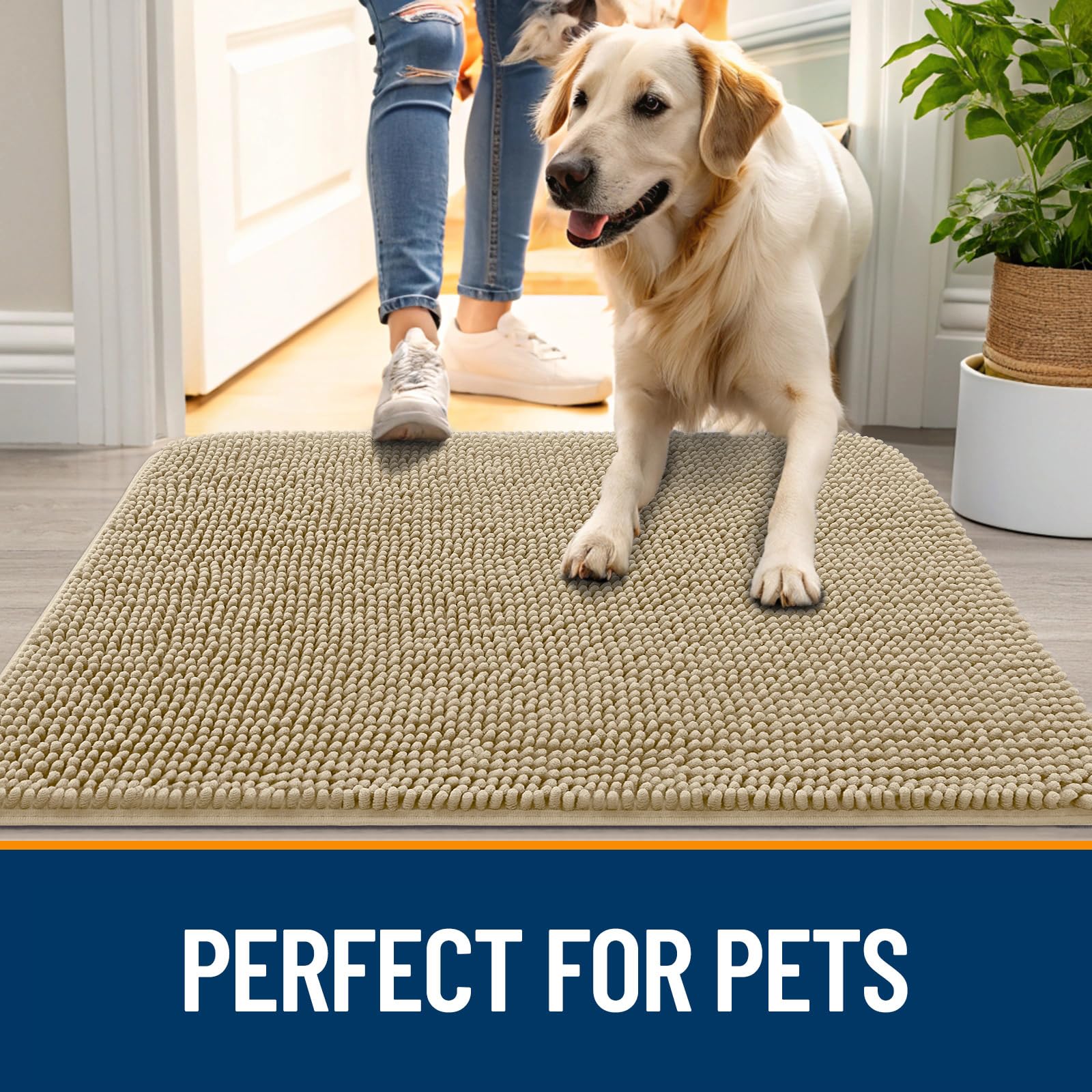 Amazon.com: OLANLY Dog Door Mat for Muddy Paws 48x30, Absorbs