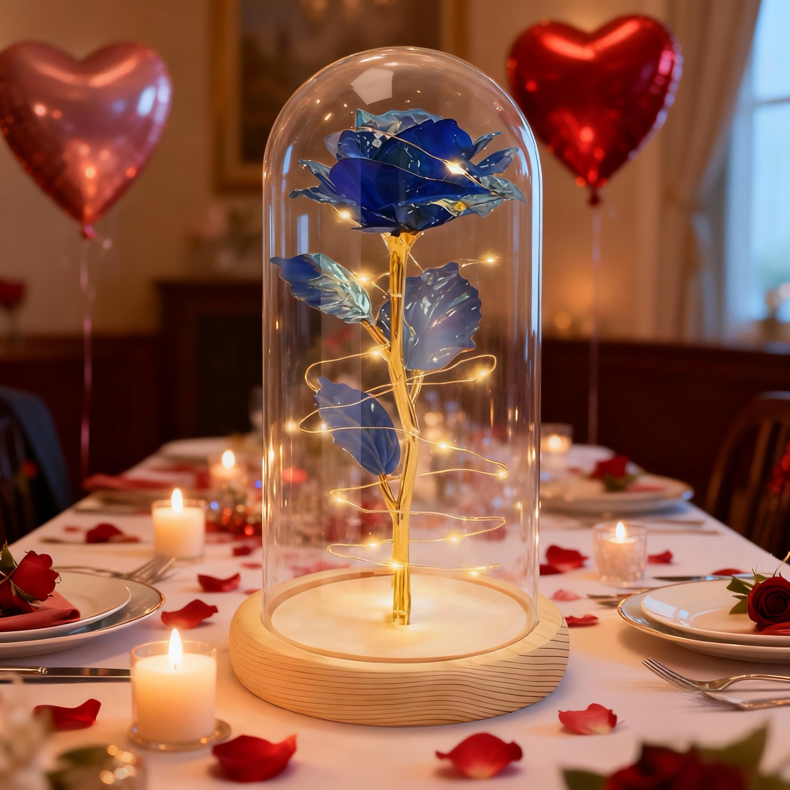 HipTree Birthday Gifts Decorations for Women,Mothers Day Rose Gifts for Mom,Blue Rose Flowers for Mom from Daughter or Son,Gift for Sister,Her,Grandma