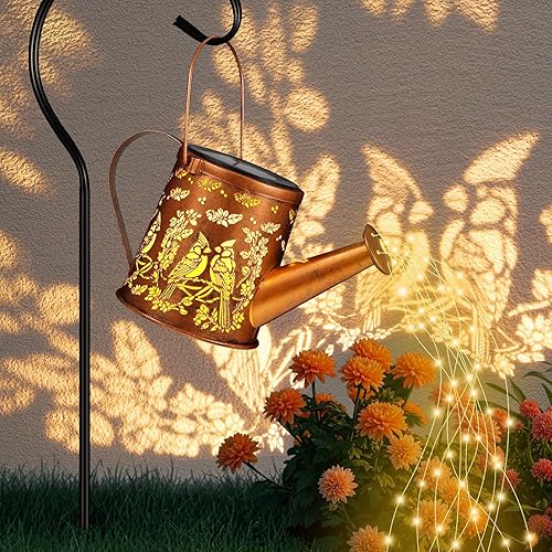 Miniatura 10 de Luz de regadera solar, lámpara colgante alimentada por energía solar, luces de paisaje decorativas para jardín, decoración de jardín impermeable
