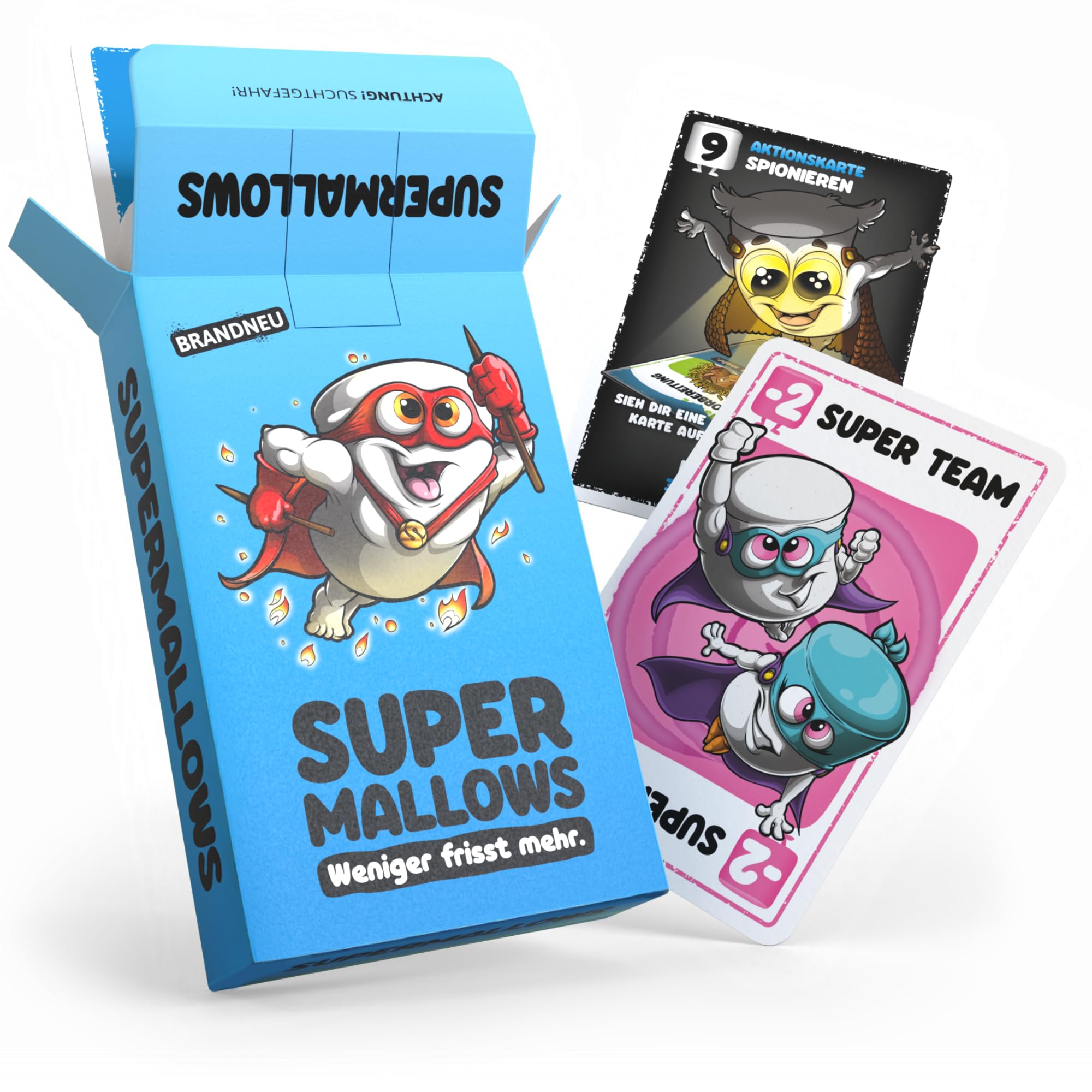 DENKRIESEN - Supermallows® – Weniger frisst mehr | Kartenspiel | Ab 9 Jahren | 2-6 Spieler | Familienspiel | Lustiges Spiel für Spieleabende | Perfekt für Kinder und Erwachsene
