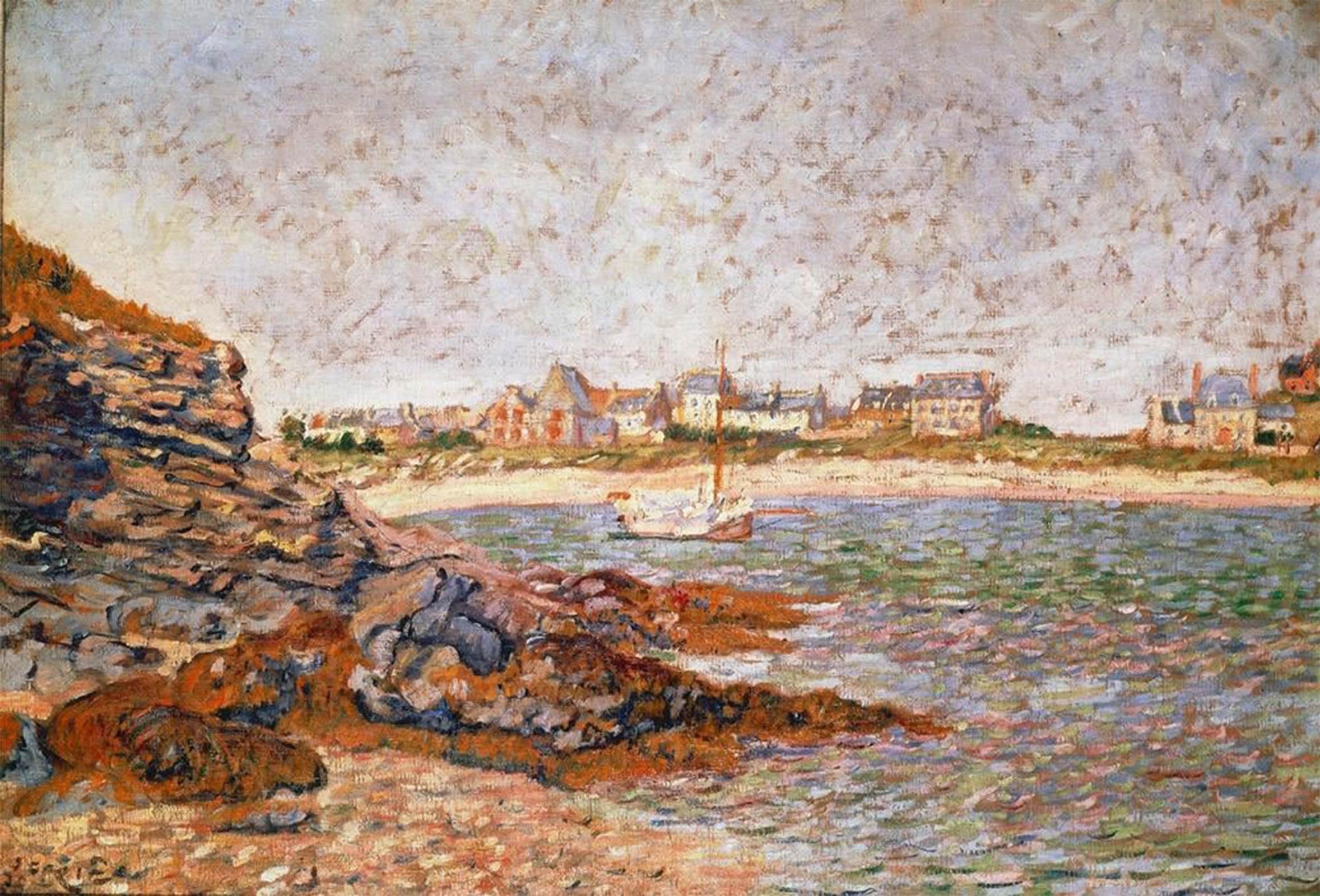 SERENDIPITP Vintage Picture Print on Canvas Wall Art Poster St. Briac Hafenansicht by Paul Signac Artwork Print Poster for Wall Decor 60x90cm