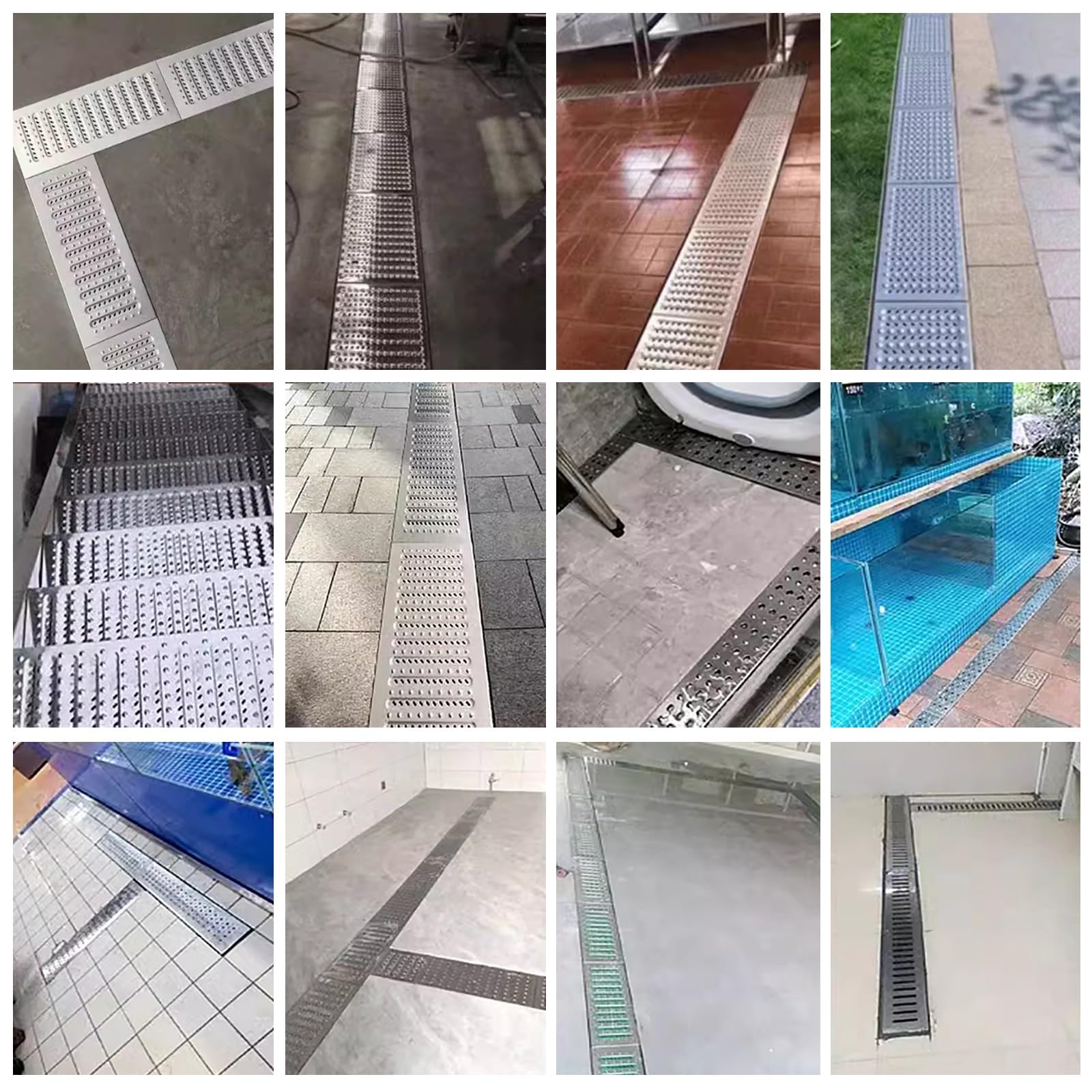 Genérico Tapa de alcantarilla de Acero Inoxidable, Rejilla de sumidero Cuadrada Ancha para Exteriores, Antideslizante y extraíble, para sótano, Garaje, Entrada, Patio y jardín (58 cm de Largo x 10 cm