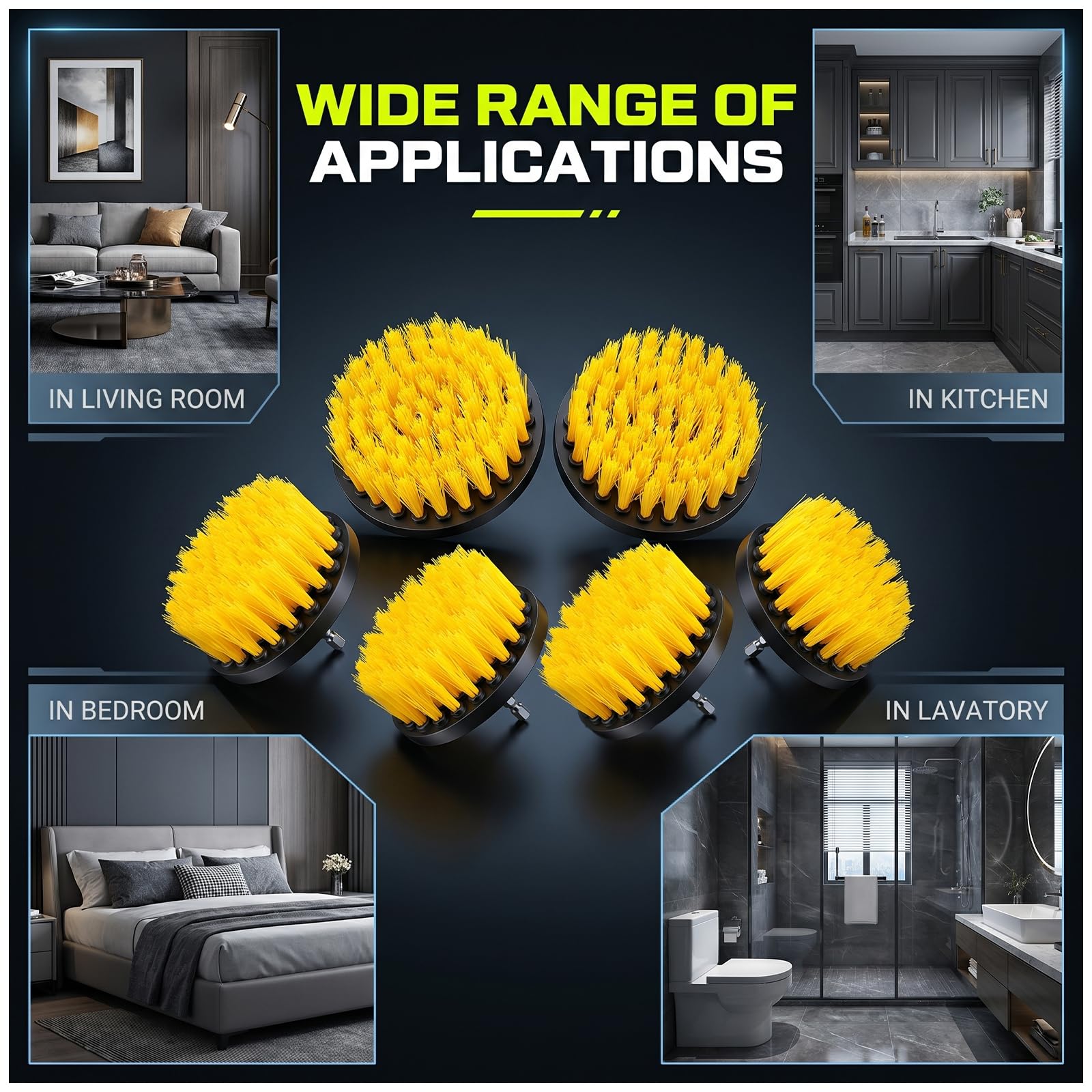 10 pezzi accessori per trapano per la pulizia trapani spazzole set trapano scrub spazzola trapani spazzole per auto Detailing trapano spazzole Power Scrubber per superfici del bagno vasca