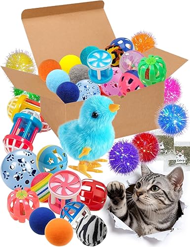 Miniatura 6 de Paquete de 6 juguetes para gatos para gatitos y gatos adultos, Wiggly Chase (1.5 pulgadas, juego básico de juguetes para gatos)
