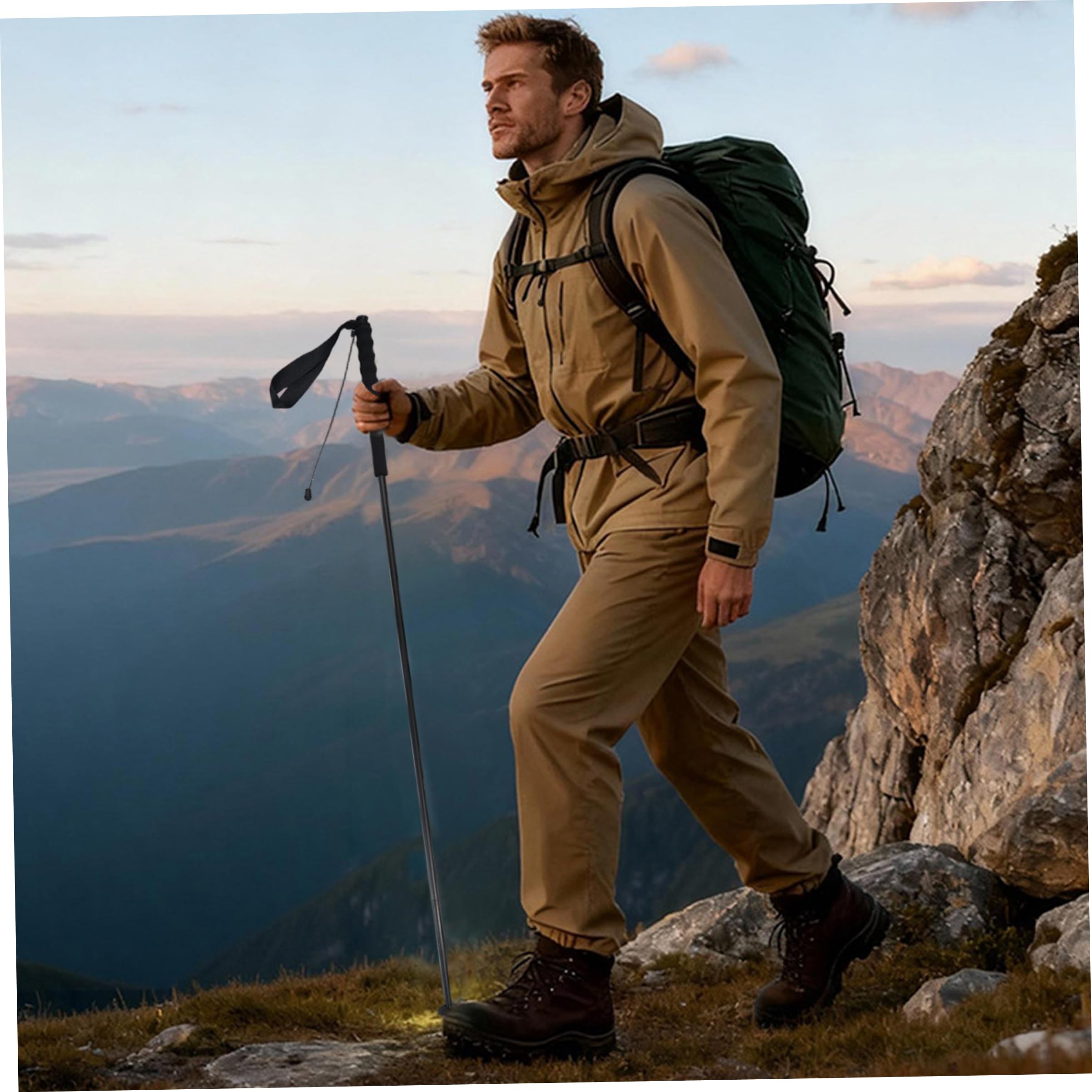 Bastón para Caminar de 2 uds, bastón Plegable para Senderismo, Fibra de Carbono Ultraligera para Caminar con absorción de Impactos, 47, 24 Pulgadas extendido/11, 81 Pulgadas Plegado
