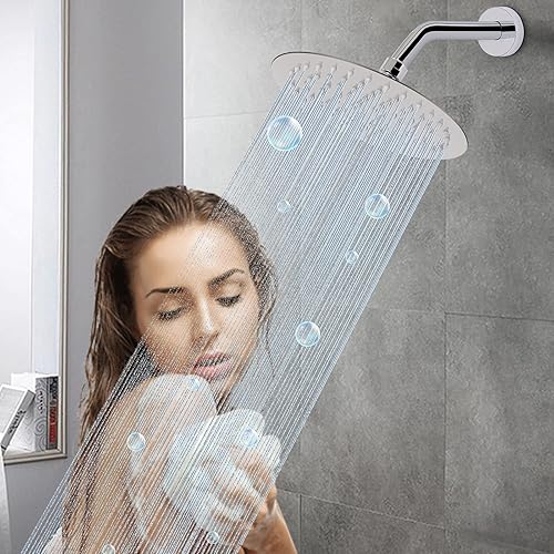 Miniatura 6 de HarJue Brazo de ducha con brida y cinta de teflón, brazo de tubo de ducha montado en la pared, brazo de extensión de acero inoxidable 304 para