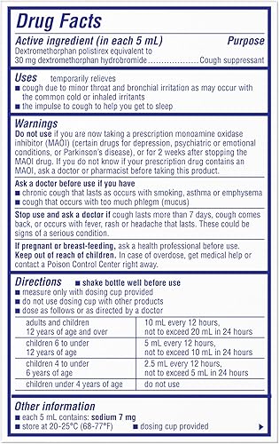 Miniatura 7 de Delsym Medicamento para la tos de 12 horas para adultos, alivio potente durante 12 horas, líquido supresor de la tos con dextrometorfano