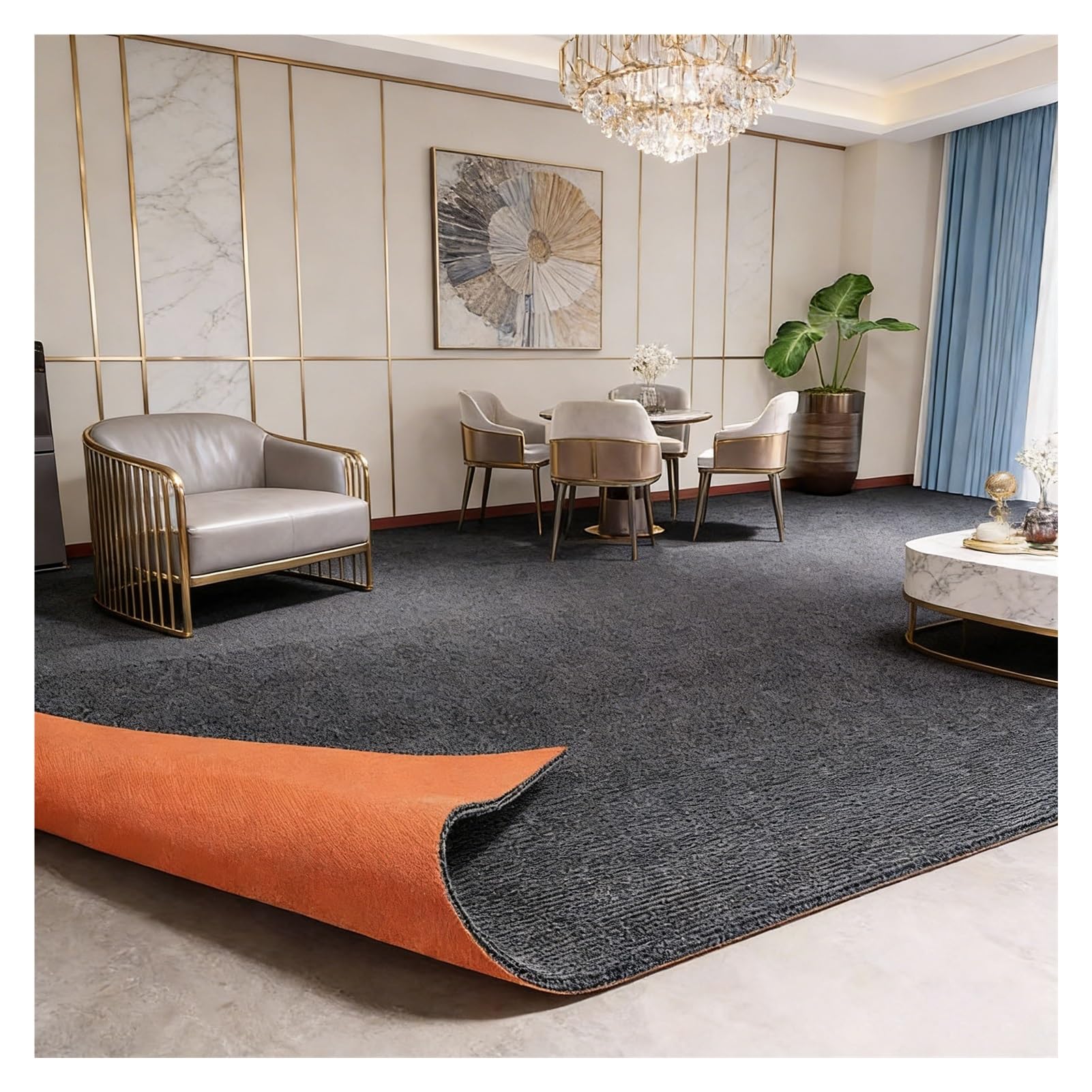 Tapis insonorisant, 9 mm d'épaisseur, antidérapant et imperméable, pour salle de sport, home cinéma, chambre à coucher, salon, idéal pour piano et batterie