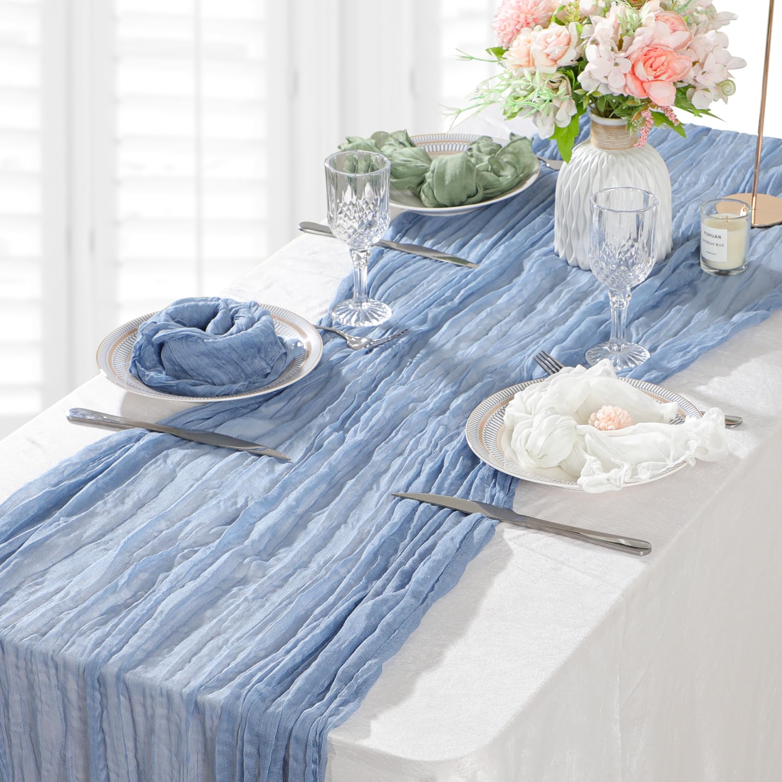 MLMW Set di 10 tovaglioli di stoffa blu navy, in lino, per primavera, Pasqua, tovaglioli, lavabili, 41 x 41 cm, per feste di laurea, matrimoni, baby shower, compleanni, decorazioni da tavola in