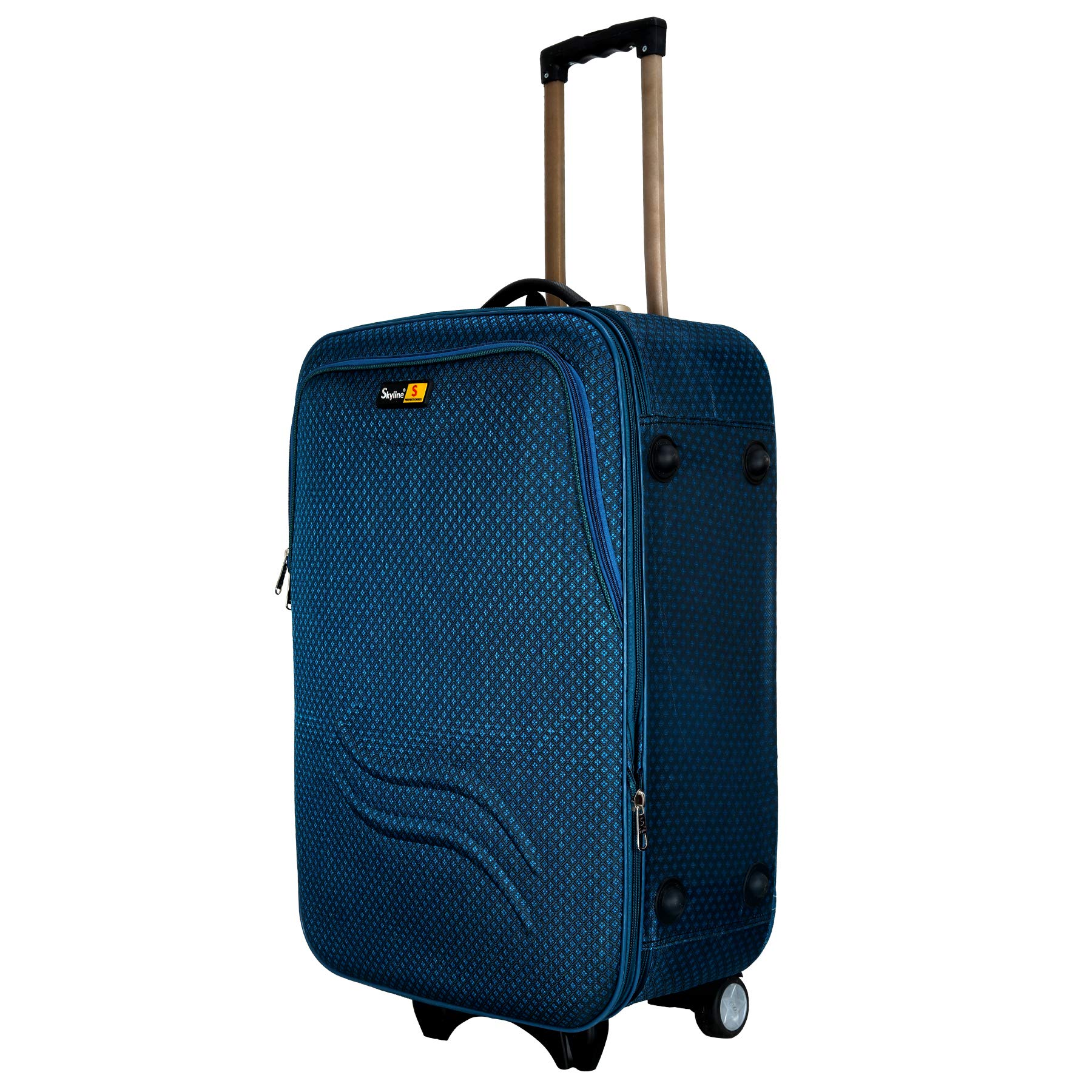 Expandable Polyester Check-in Soft Trolley Bag with Number Lock and 2 Wheels (S-859_new-24-F, Turquoise)-image-31