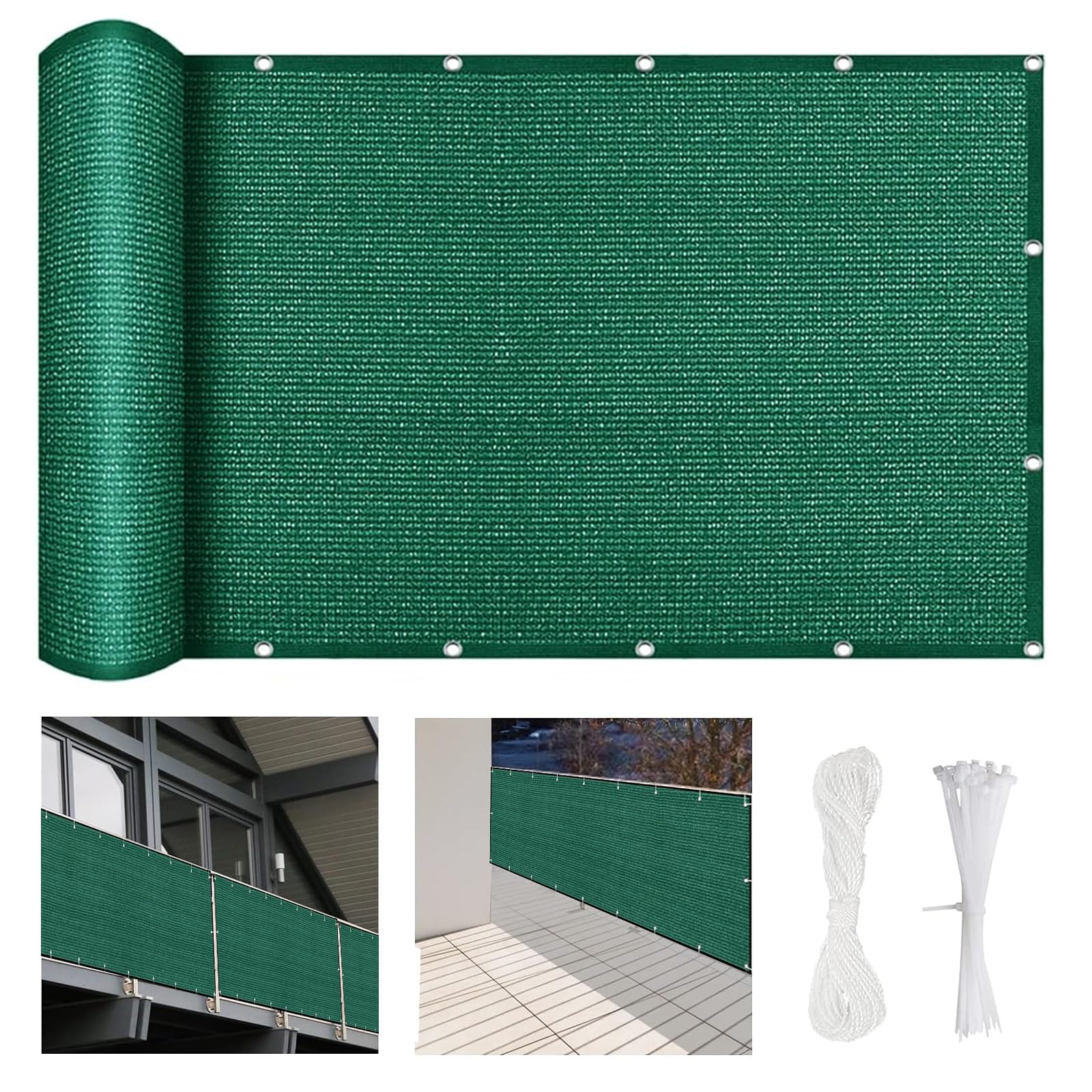 Premium ciemnozielony balkon 650 x 140 cm – odporna na warunki atmosferyczne ochrona przed promieniowaniem UV stylowa osłona ogrodu i tarasu skuteczne rozwiązanie prywatności na zewnątrz i długotrwała