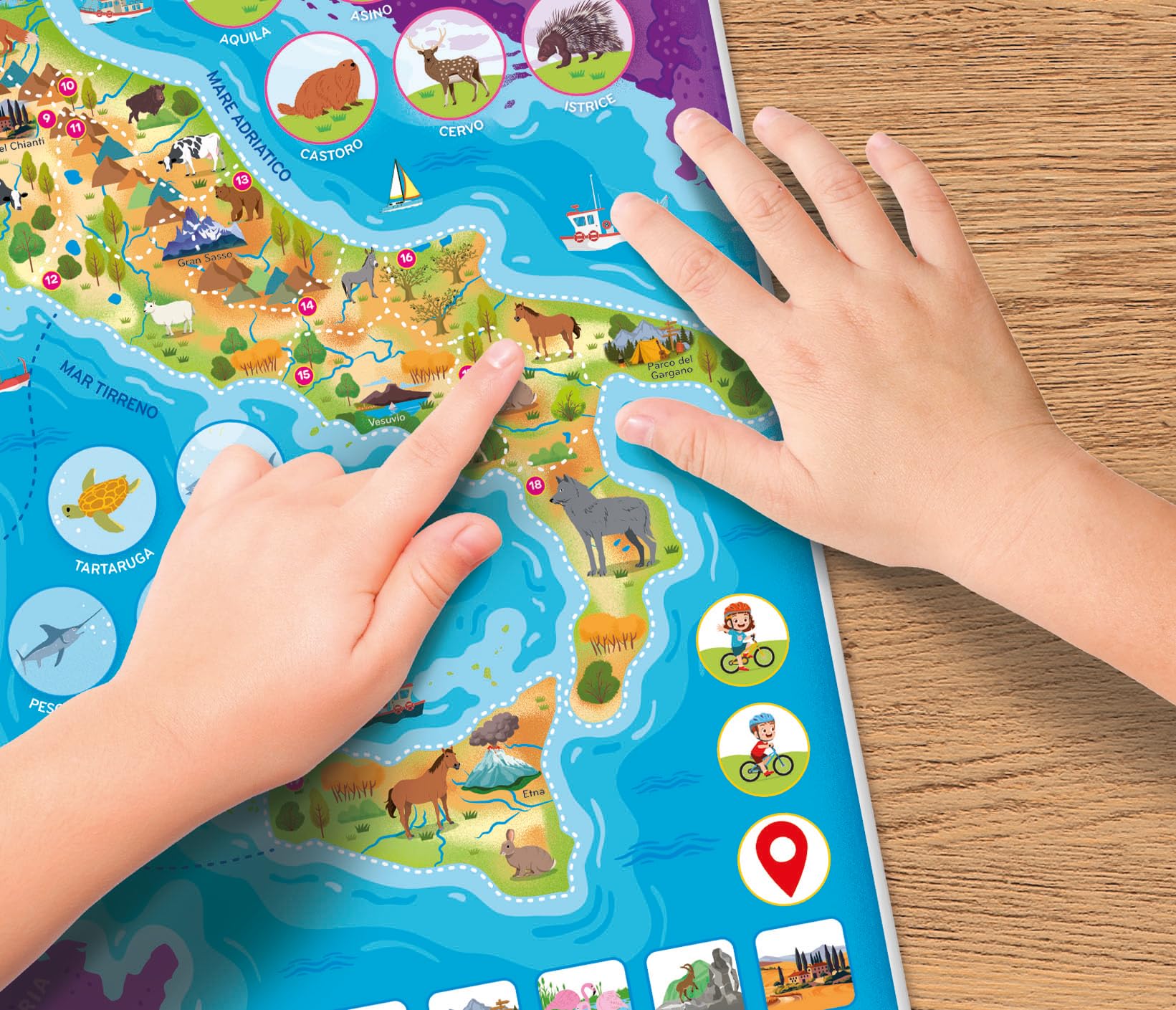 Clementoni Sapientino - Italia, Puzzle Magnetico, 4 Giochi in 1, 50+ Tessere Magnetiche, per Bambini 6-10 Anni, Scopri l'Italia con le Tessere Magnetiche, Idea Regalo, Made in Italy, 30x40 cm, 16690