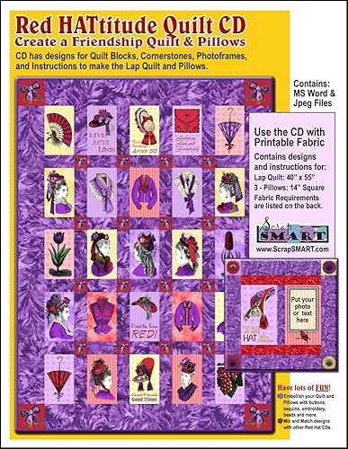ScrapSMART - Red HATtitude Quilt & Pillows - Software Collection - Jpeg & MS Word files for Mac Download ScrapSMART - Red HATtitude Quilt & Pillows - Software Collection - Jpeg & MS Word files for Mac Download