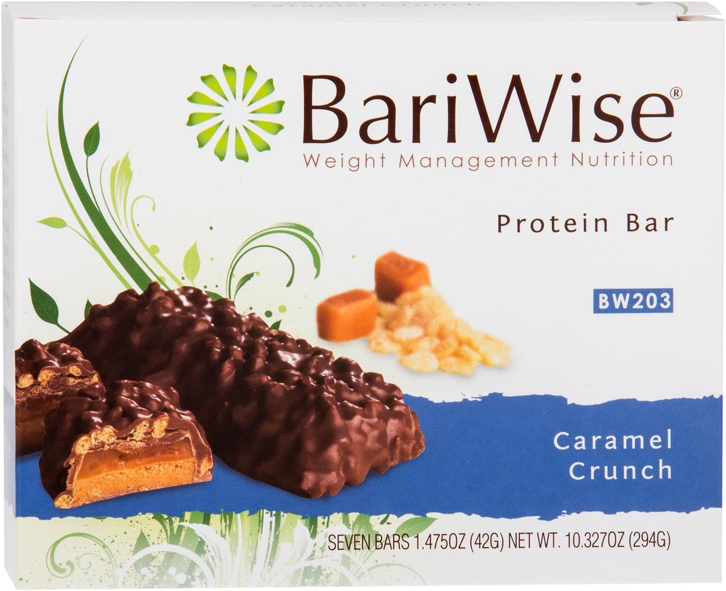 BariWise Protein Bar/Diet Bars - High Protein, Trans Fat Free, Gluten Free, Aspartame Free (Caramel Crunch, 1 Box - 7 count)