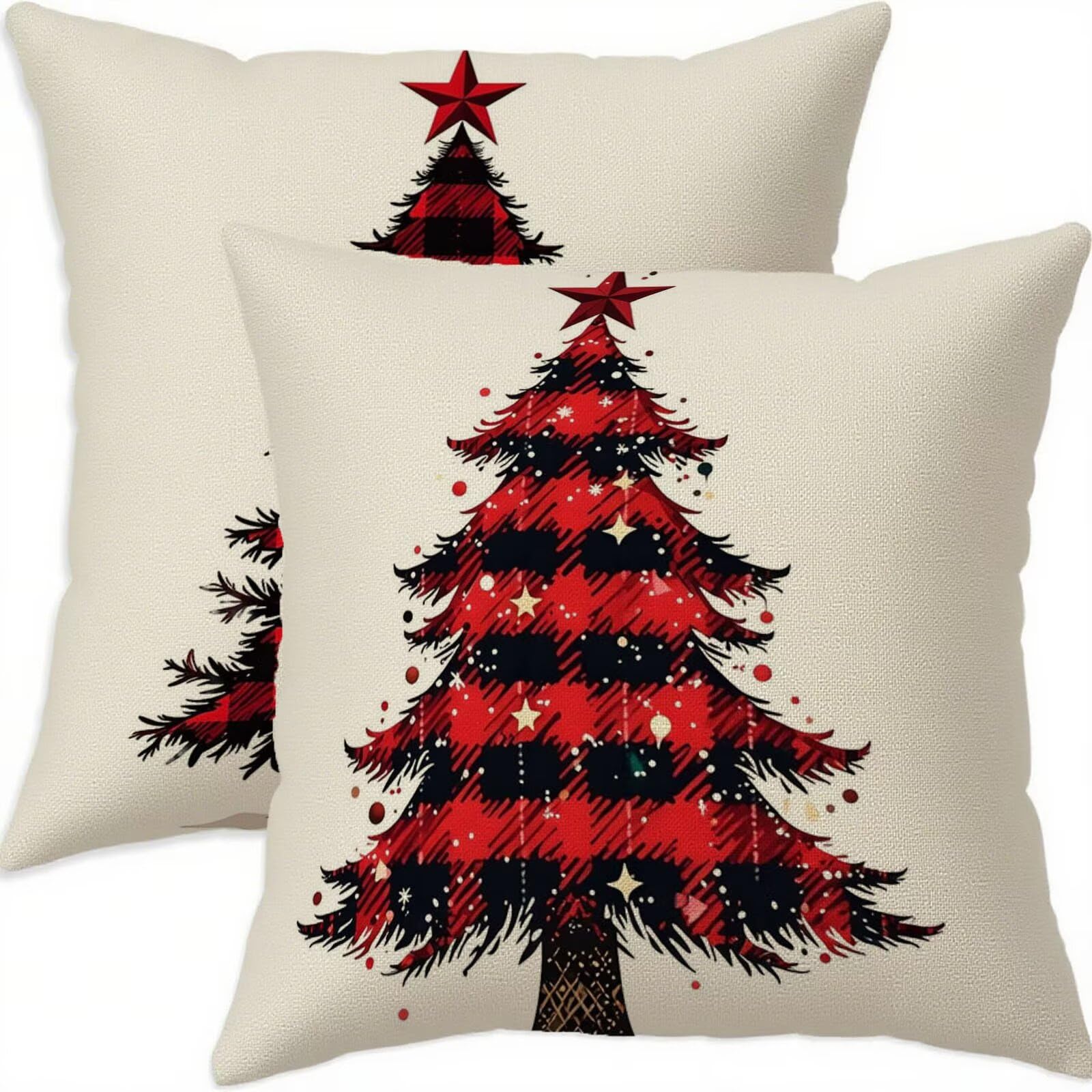 Housse coussin Noël 75x75cm pour grand canapé de salon chaleureux