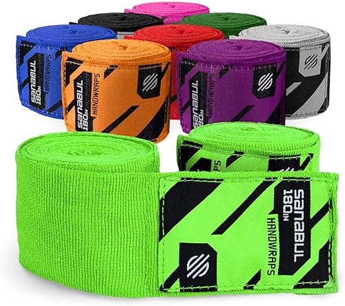 Sanabul  Vendas elásticas profesionales para manos, de 180 pulgadas (457.2 cm), para boxeo, kickboxing, muay thai, y MMA