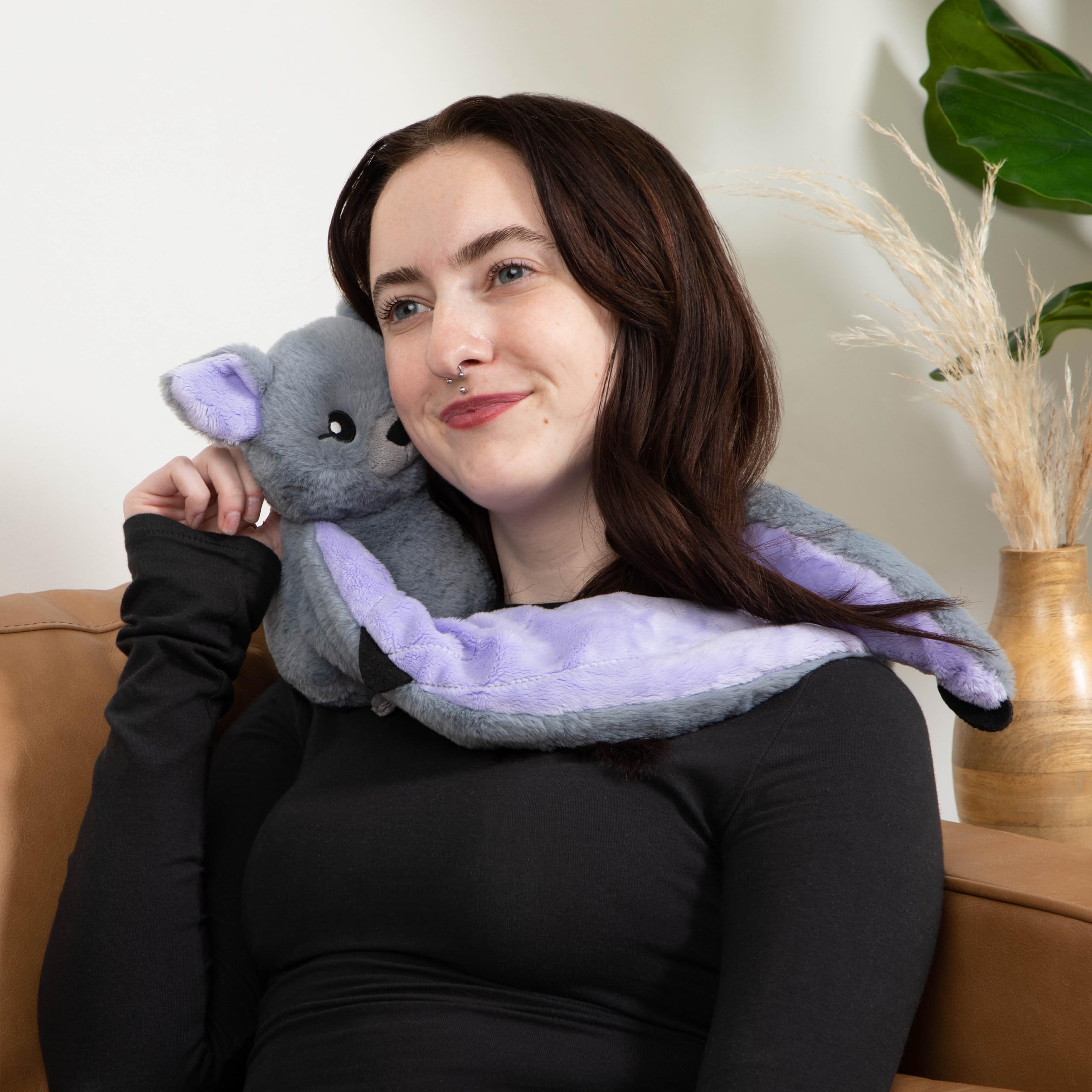 HUGIMALS Hugarounds Peluche lestée pour le cou et les épaules Passe au micro-ondes et au congélateur 1,1 kg Sans parfum Soulage le stress