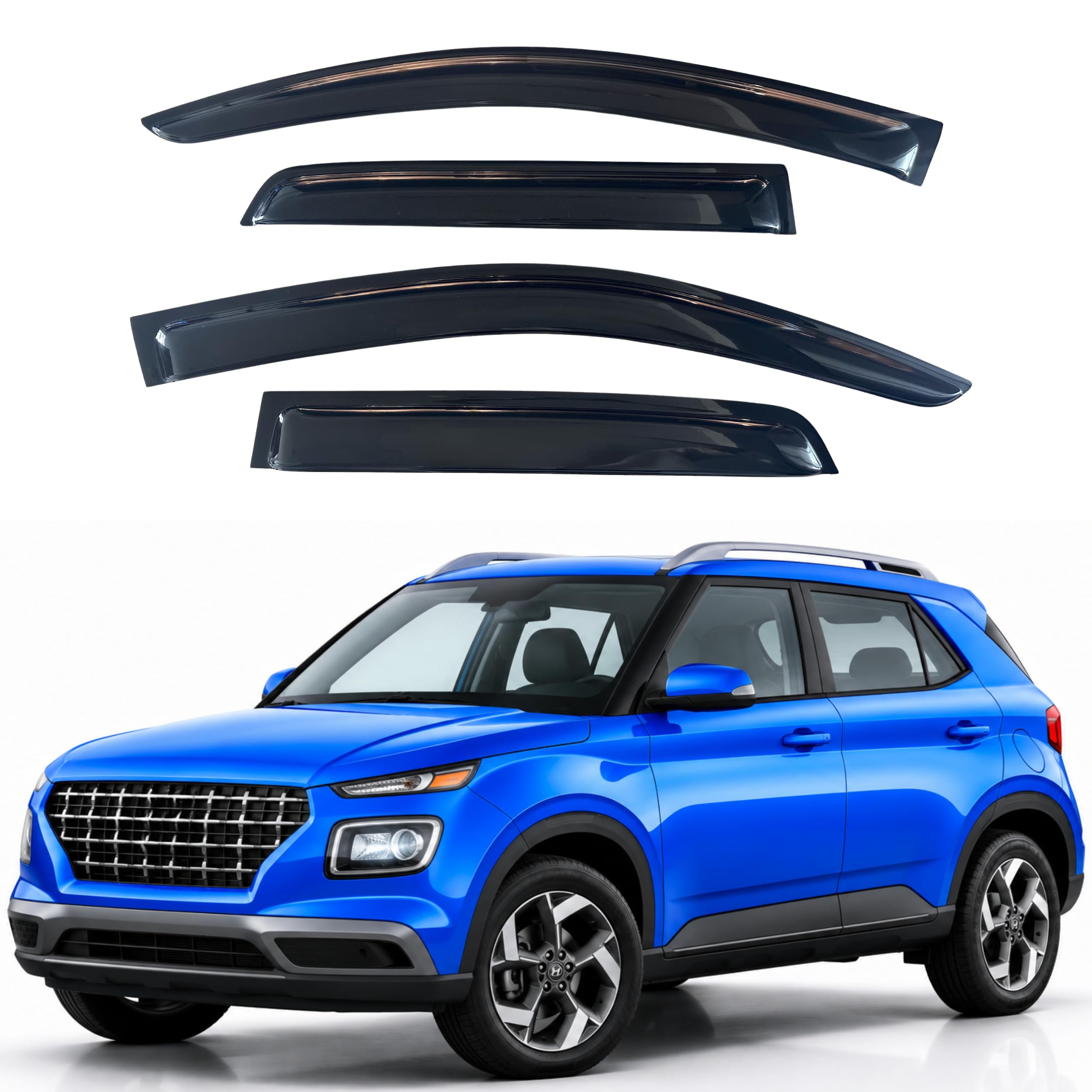IG Window Visors Fit for 2020-2023 Hyundai Venue, Out-Channel Rain Guards Vent Wind Deflectors 4PC, Car Accessories for 20-23 Venue