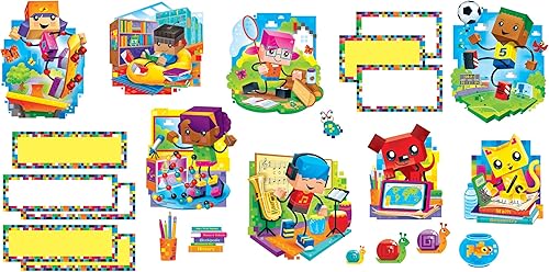 Miniatura 3 de BlockStars! Juego de tablones de anuncios decorativos de TREND Enterprises, Inc. - Anima las aulas y las habitaciones de los niños con divertidos