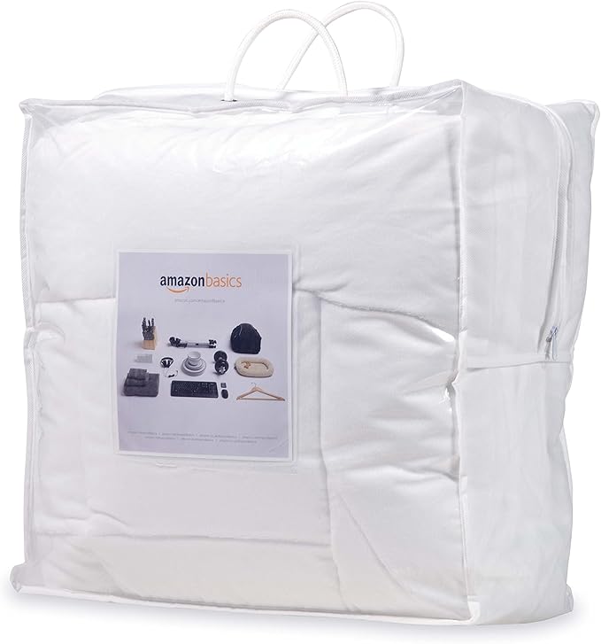 Amazon Basics Mattress Pad Polyester White Double 135 X 190 Cm Amazon Co Uk Home Kitchen