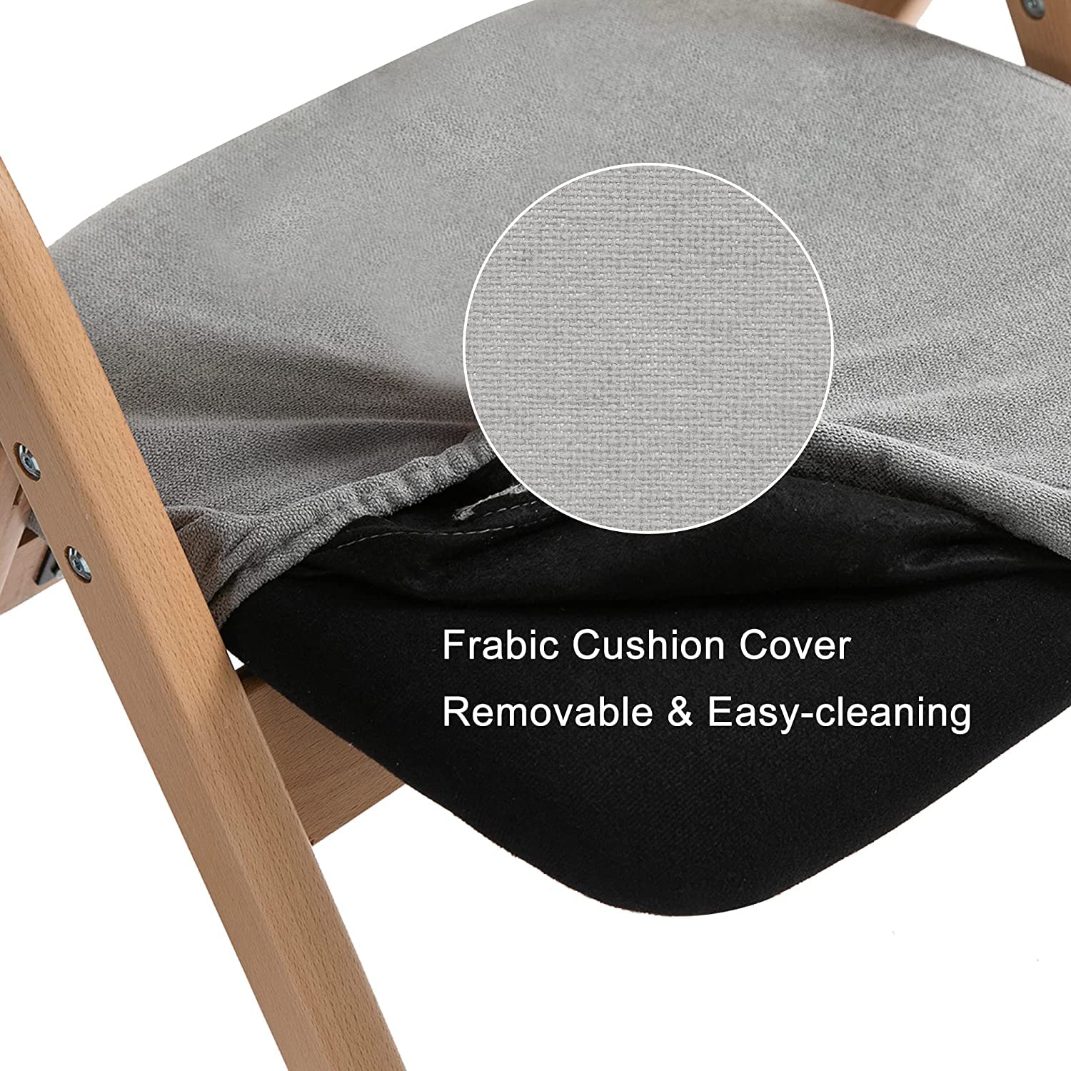 Juego de 2 sillas plegables, asiento acolchado tapizado, silla apilable de madera para eventos, hogar, oficina, boda, fiesta, picnic, silla de comedor resistente