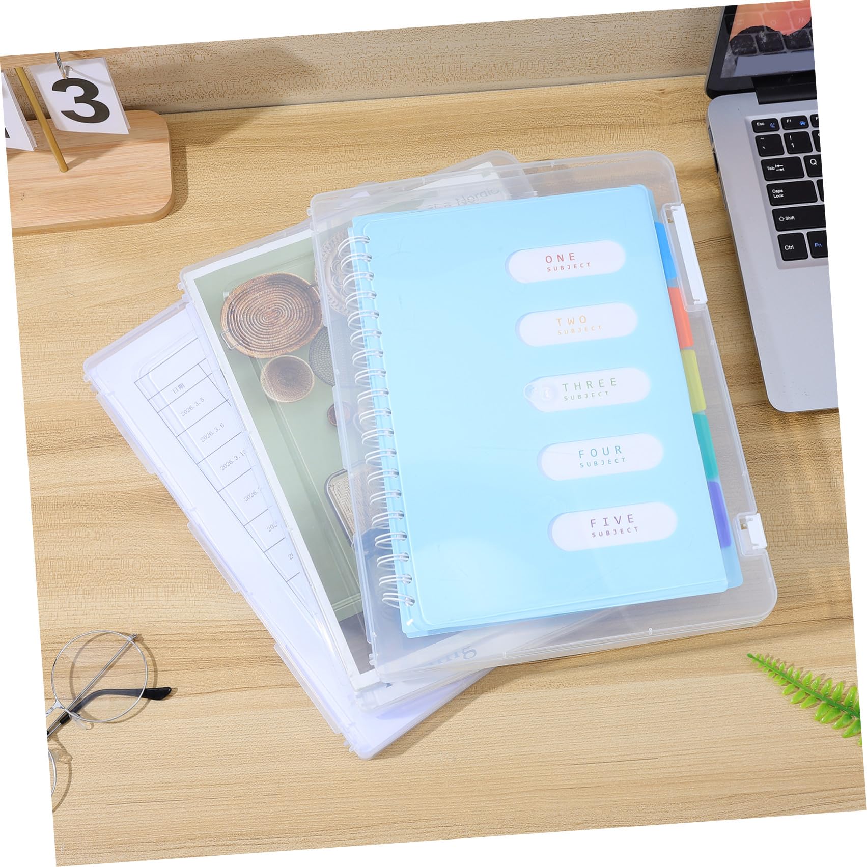 TEHAUX 6 Pezzi Scatola Porta Documenti in Plastica Trasparente A4 per Ufficio e Casa, Organizer File Bianco con Coperchio per Organizzazione Ordinata e Facile Accesso