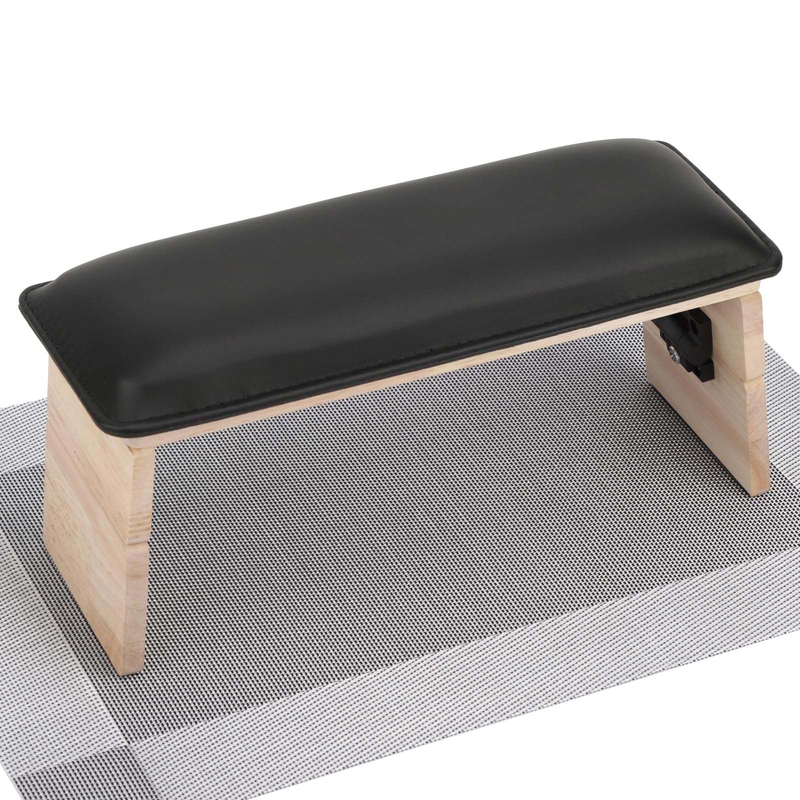 Segbeauty Adjustable Nail Hand Rest, 3 Tier Collapsible Wooden PU Leather Arm Rest for Nails, Portable Manicure Hand Stand for Nail Tech with PVC Table Mat Professional Nail Art Accessories Tool