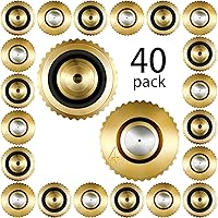 HOTOP 40-Pack Brass Misting Nozzles 0.4mm Low Pressure 10/24 UNC - Durable Replacement Heads for Greenhouse, Outdoor Cooling & Landscaping