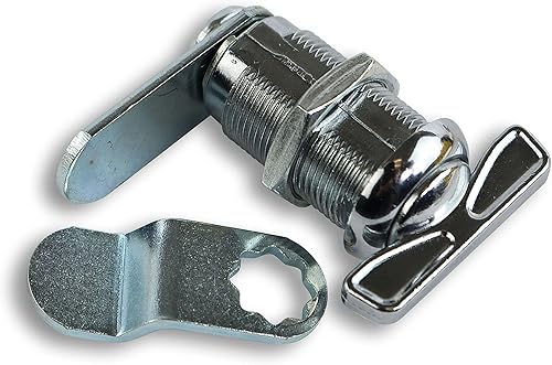 Miniatura 4 de Pestillo giratorio para pulgar con cilindro de 1-18 pulgadas y acabado cromado, paquete de 10 cierres para pulgar (paquete de 10)