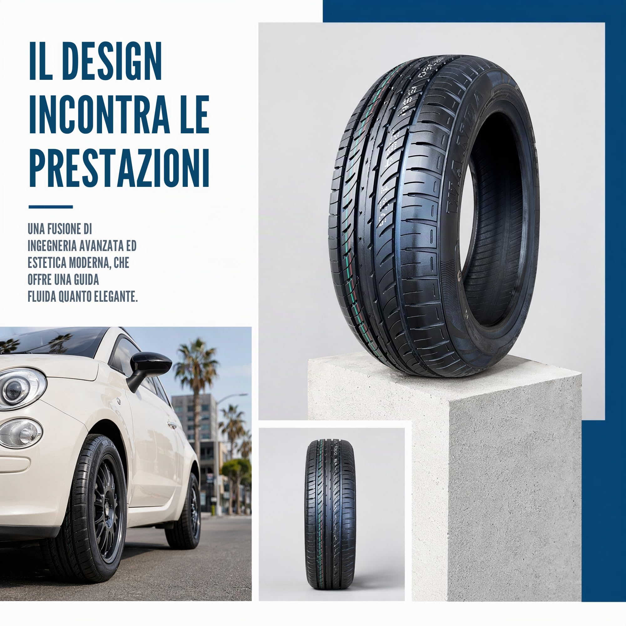 155/50R14 Pneumatico Senza Camera per Auto Compatta e Guida Cittadina da 14 Pollici | 155/50/R14 Sostituzione Tutto Anno con 155 50 14 Fianco Rinforzato 300 kPa Carico Massimo