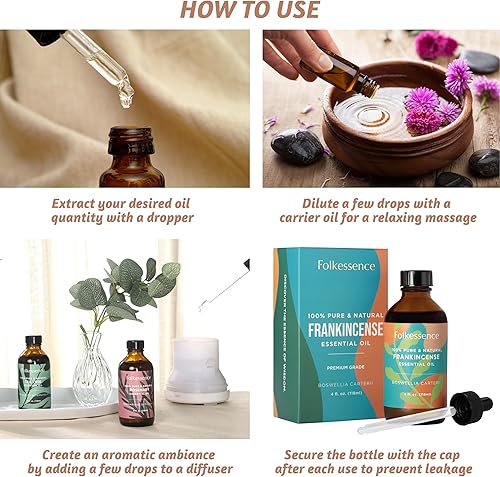 Miniatura 6 de Folkulture Aceite esencial puro de clavo, 4 onzas líquidas, aceite esencial 100% puro, natural y sin diluir, grado terapéutico prémium con gotero de