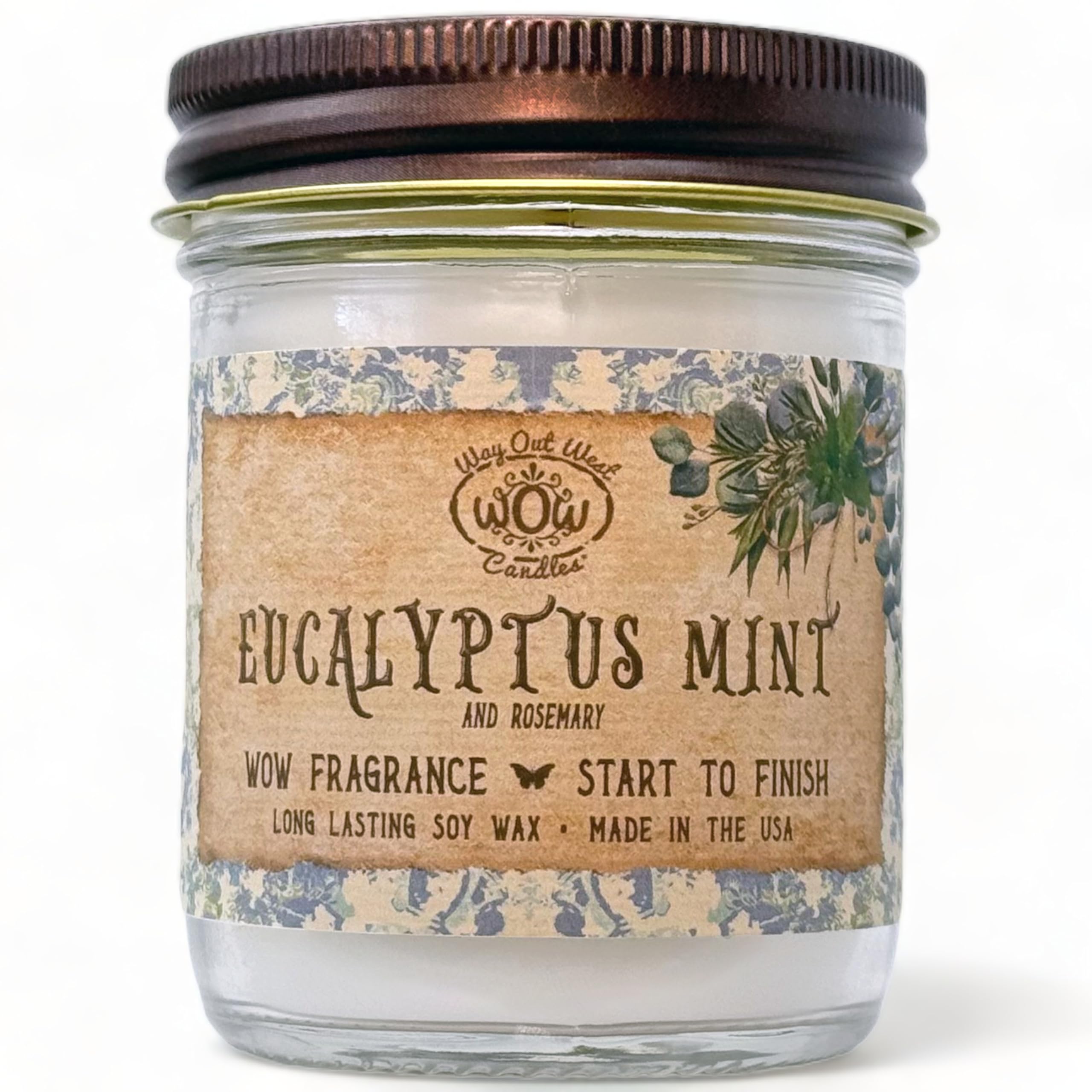 for Home Scented - Eucalyptus Mint Aromatherapy Jar Candle - Scented Candles Gift - Long Lasting, Fragrant Soy Candles - Handmade in The USA