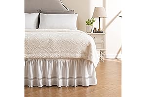 MIYE Premium Ruffled Lace Bed Skirt, 18 Inch Drop