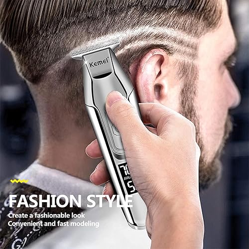 Miniatura 6 de KEMEI KM-5027 - Cortadora de pelo inalámbrica para hombres, recortadora de barba eléctrica profesional, kit de cortes de pelo de peluquería con