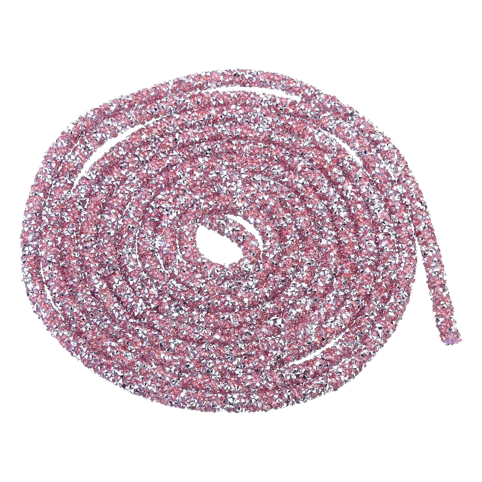 sourcing map 5 Yard 6mm 0.24 inch Glitter Sequins Rope Sequins Rhinestone Tube Cord for DIY Wedding Dresses Costume Clothing Shoes Jewelry Accessory Clear White — view 265