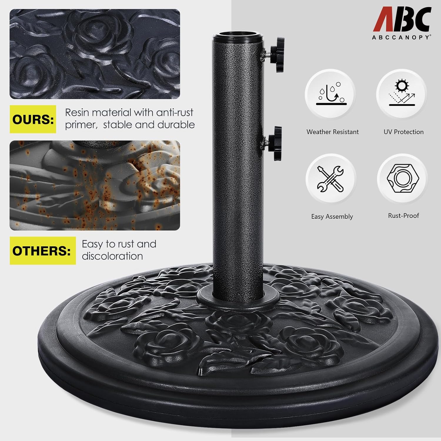 ABCCANOPY Heavy Duty 29 lbs Patio Umbrellas Base (Black)