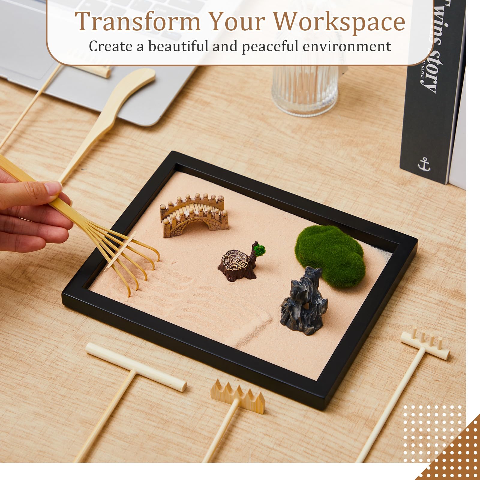 Amazon.com: Soulchen 8 Pcs Mini Zen Garden Kit for Table Decor DIY