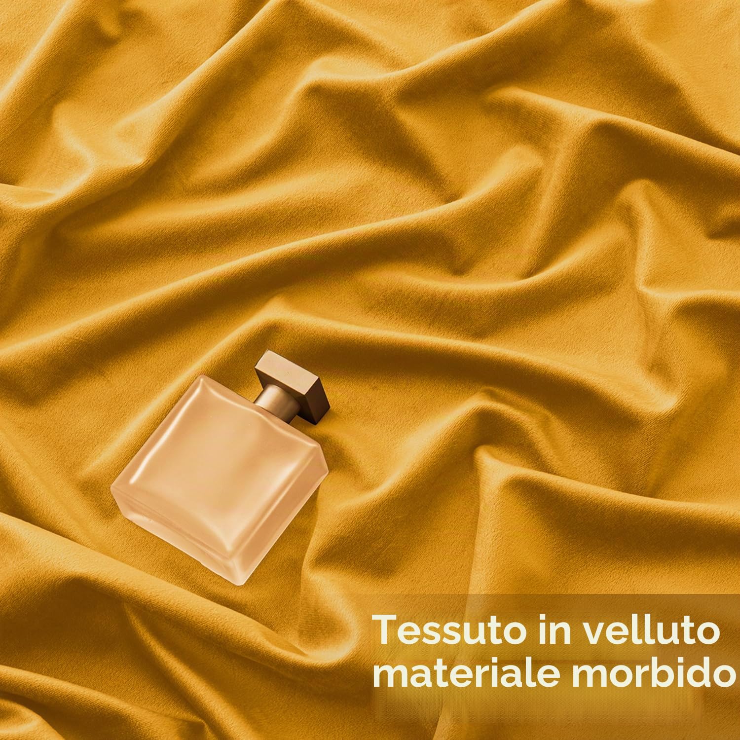 EMEMA Tende a cordoncino semi-oscuranti, isolanti in velluto, 2 pezzi, 140 x 260 cm, tende moderne per soggiorno e camera da letto, tenda spessa in raso termico, giallo senape
