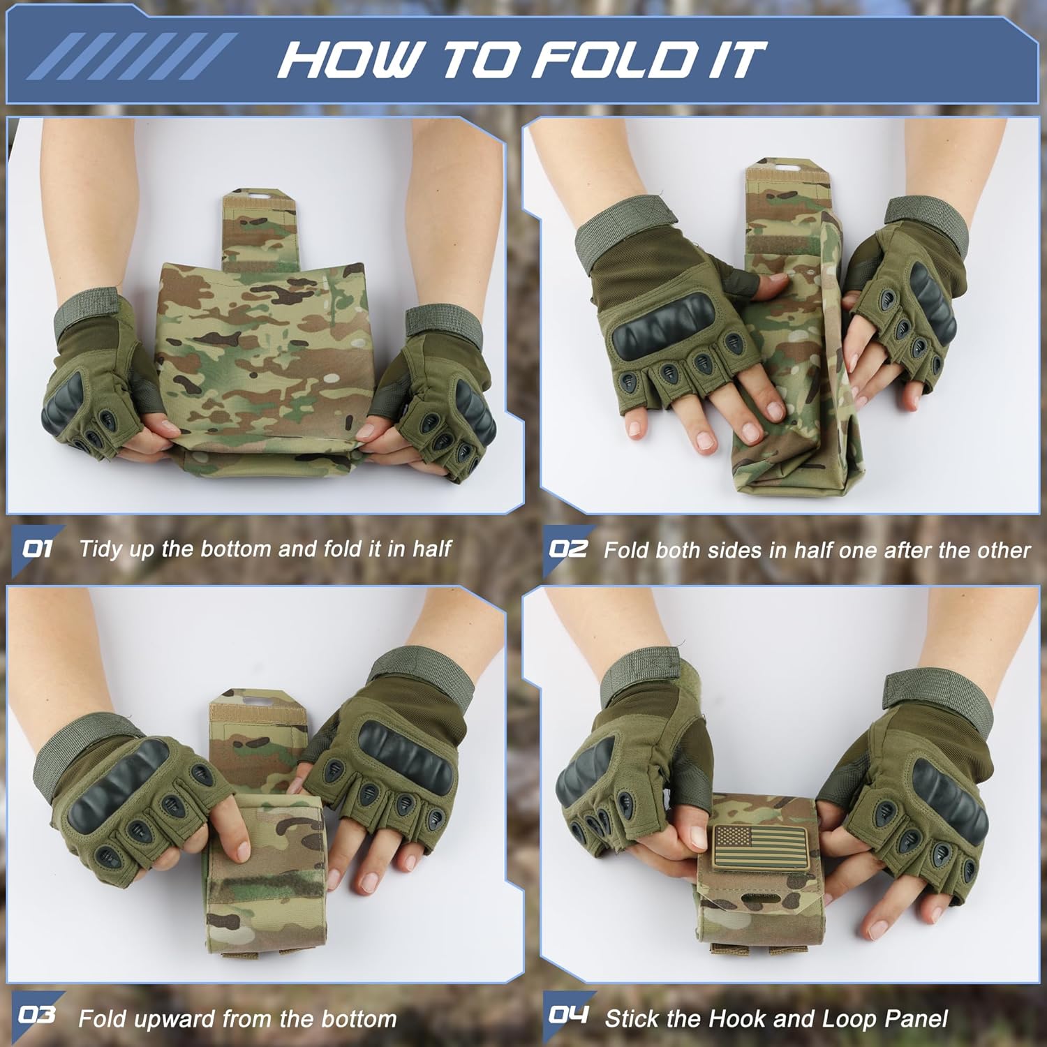 Tactical Dump Pouch for Battle Belt & MOLLE Systems | Foldable Mag Pouch with Drawstring Closure | for Hunting, Duty, Paintball | Includes Flag Patch