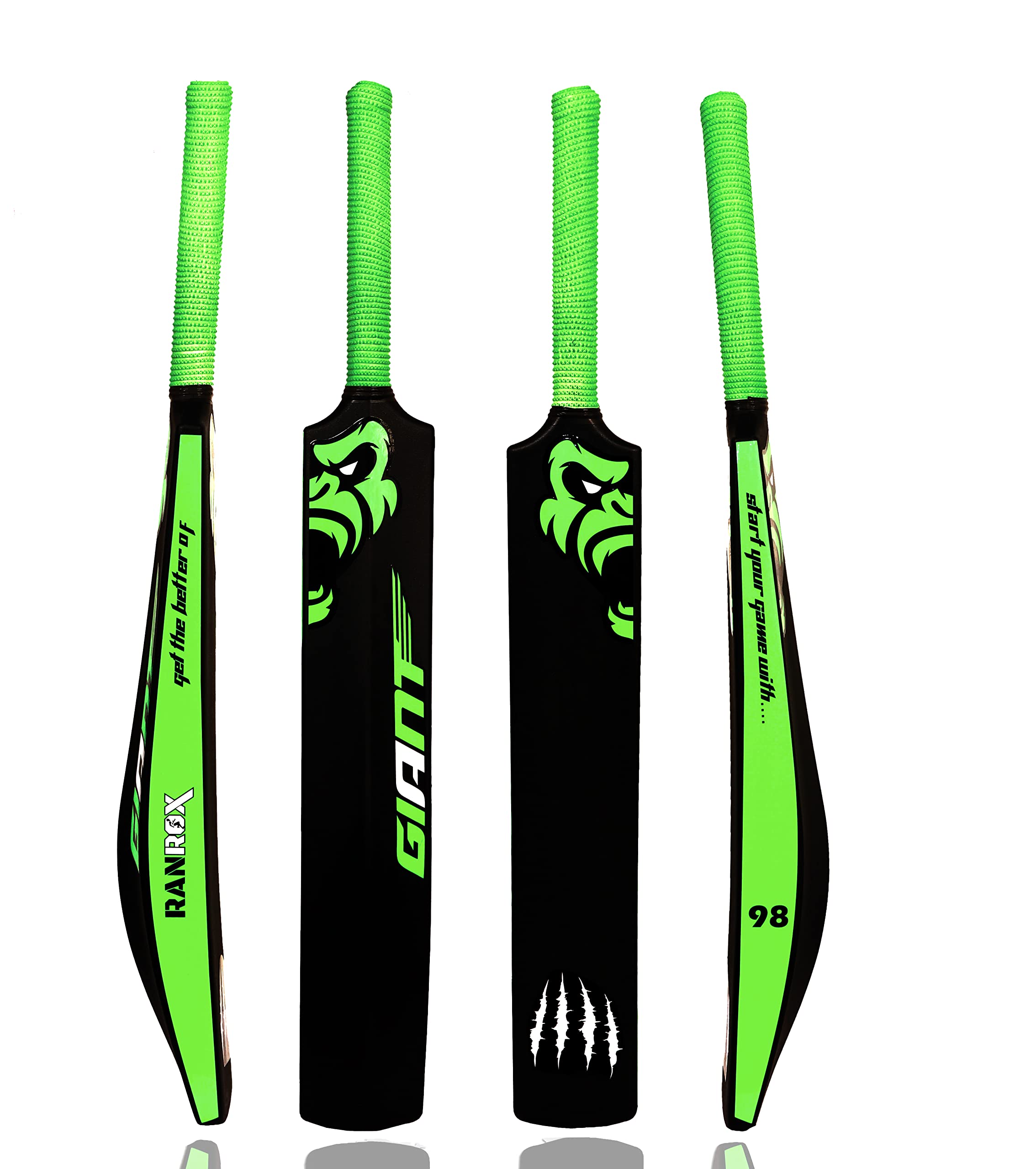 RANROX FITNESS Heavy Duty Plastic Cricket Bat Full Plastic bat Hard Plastic Bat Cricket bat Full Size for All Age Groups – Kids Boys Girls Adults (Green)
