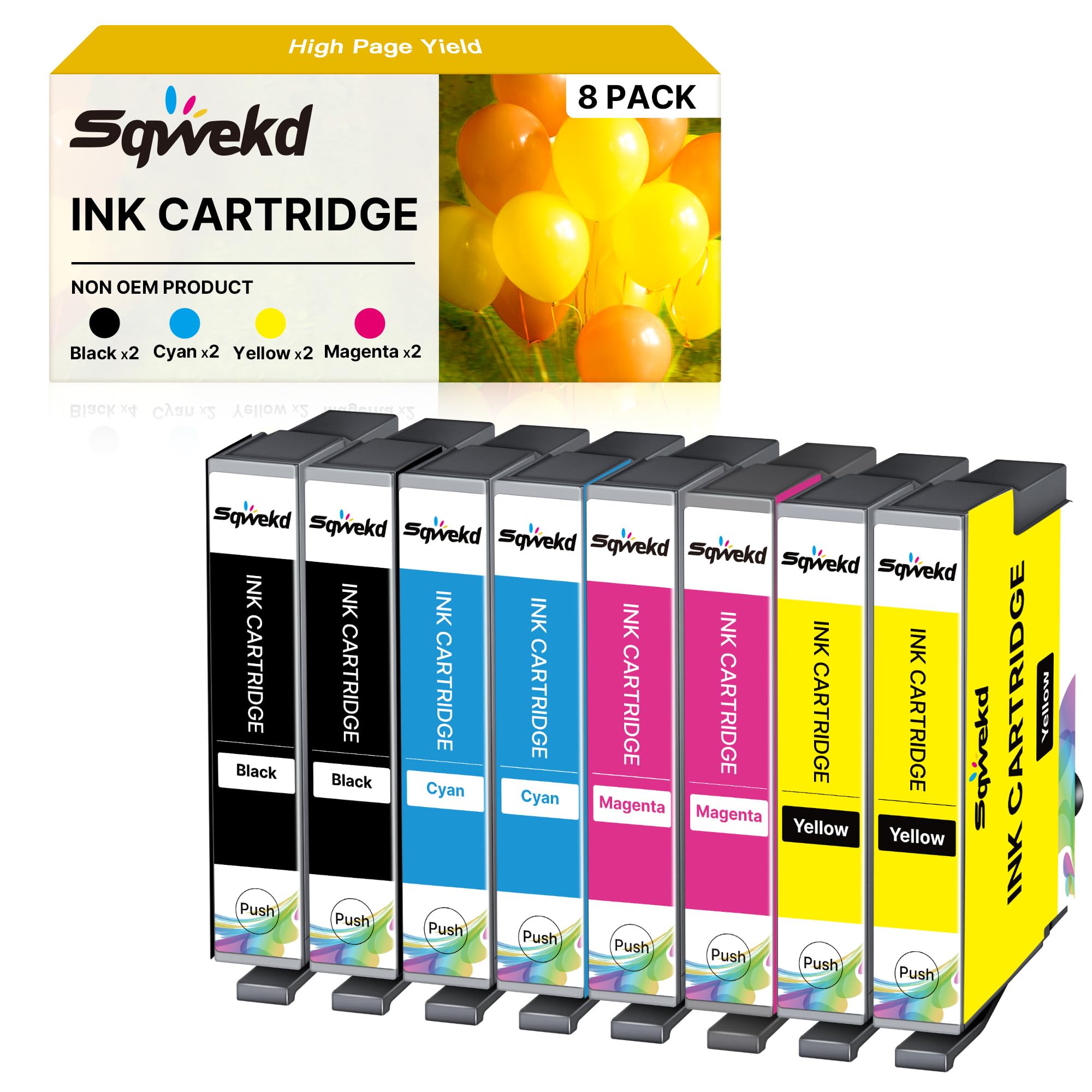 Sqwekd 604XL Cartucce Compatibili per Epson 604 XL Multipack per Expression Home XP-2200 XP-2205 XP-3200 XP-4200 Workforce WF-2910 WF-2930 WF-2950 (2 Nero, 2 Ciano, 2 Magenta, 2 Giallo)